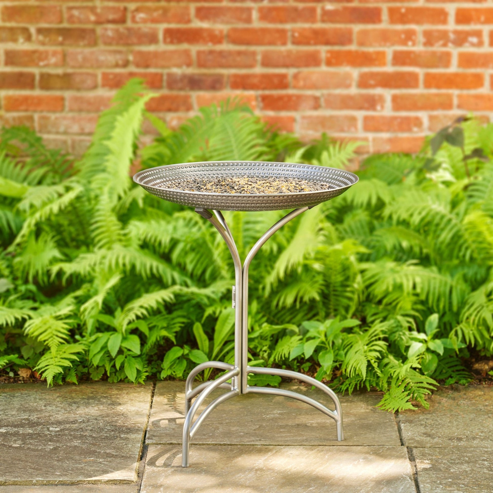 20" Pewter Copper Bird Bath with Stand - Good Directions