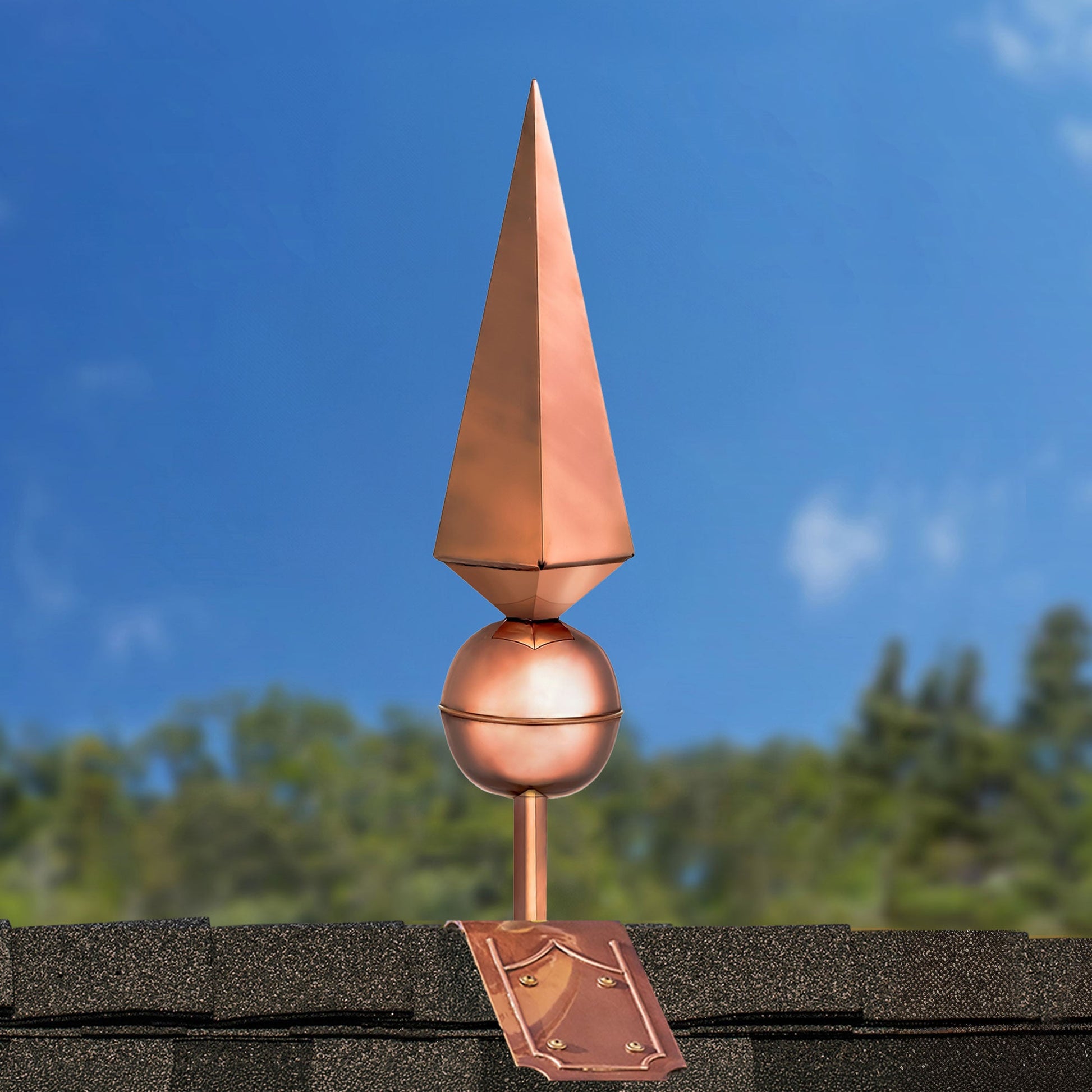 24" Lancelot Finial with Decorative Roof Mount   - Good Directions