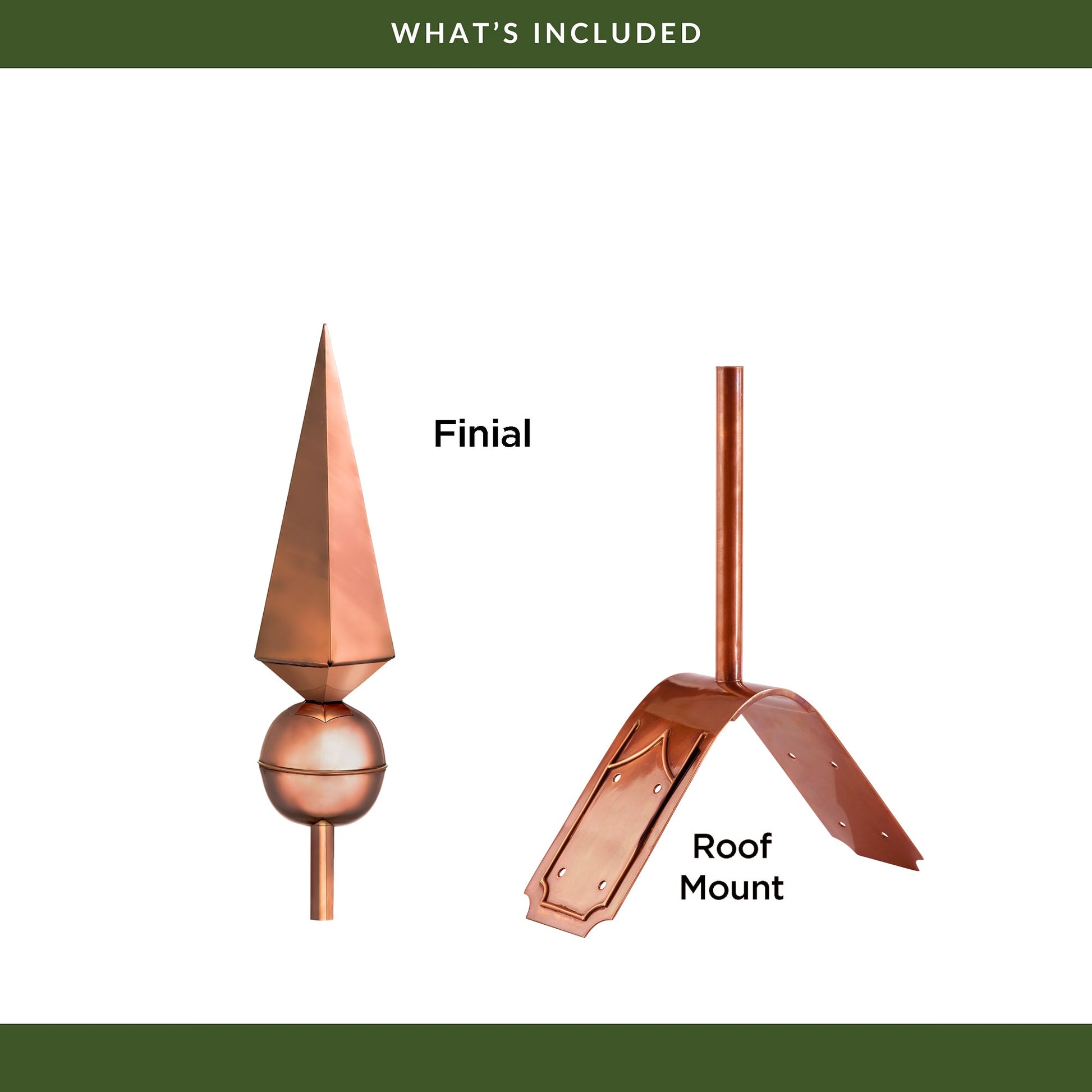 24" Lancelot Finial with Decorative Roof Mount   - Good Directions