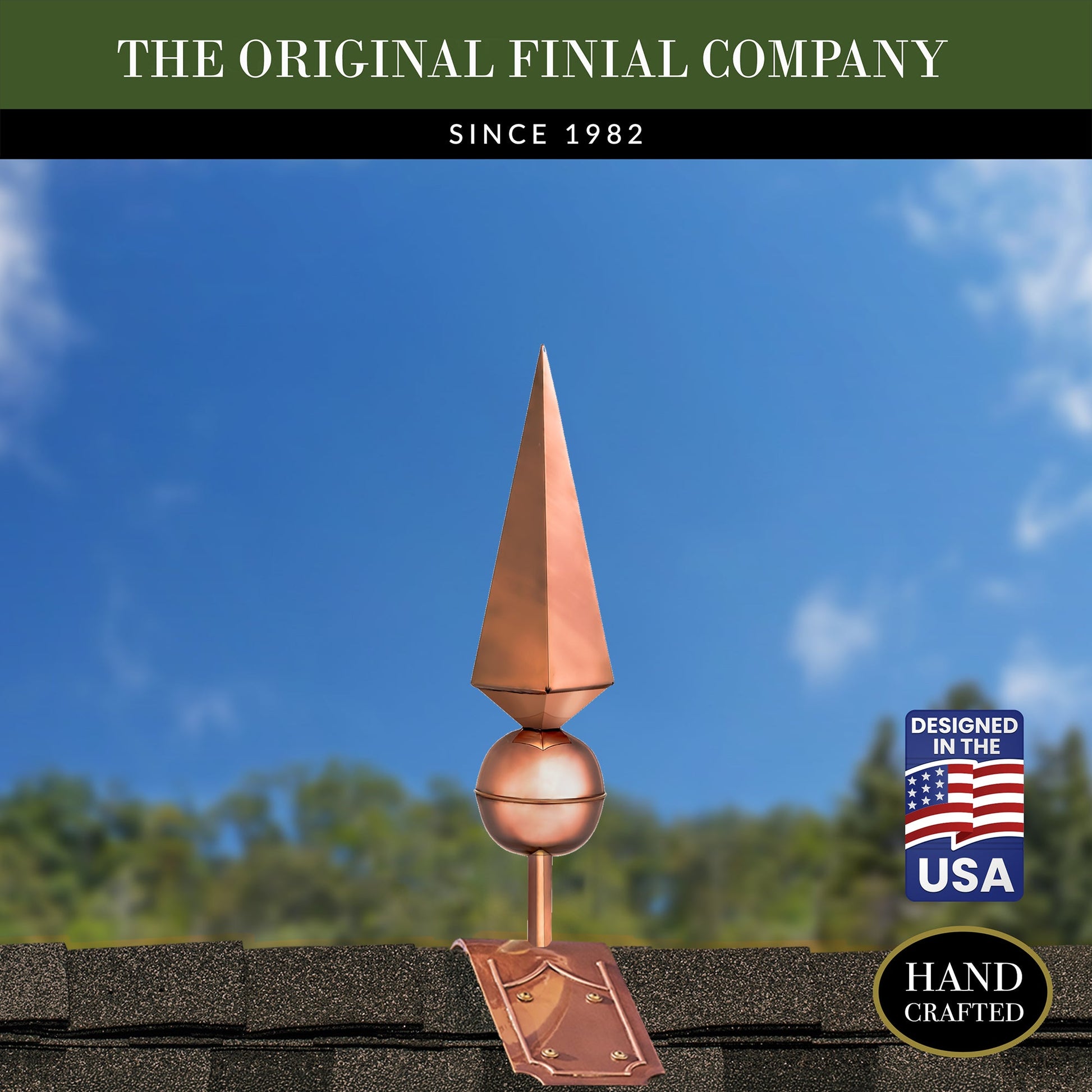 24" Lancelot Finial with Decorative Roof Mount   - Good Directions