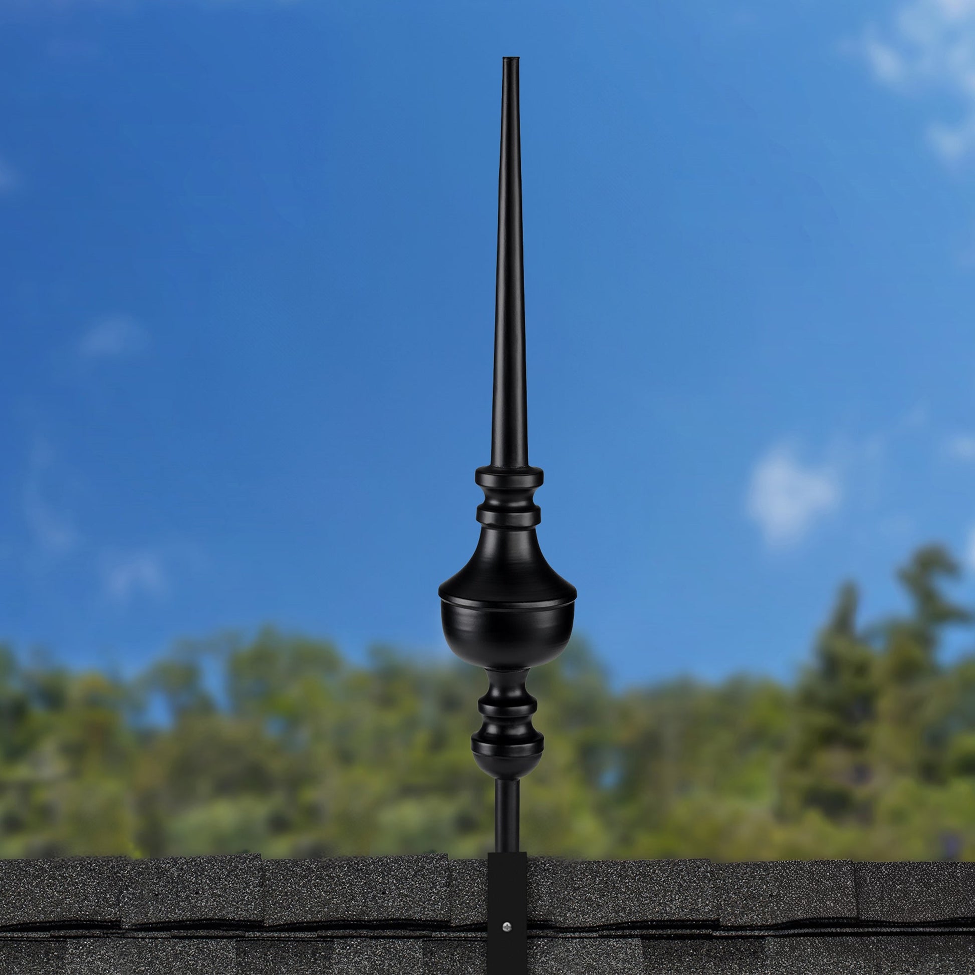 27" Victoria Black Aluminum Finial - Good Directions