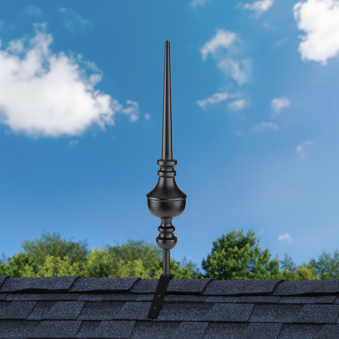 27" Victoria Black Aluminum Finial - Good Directions