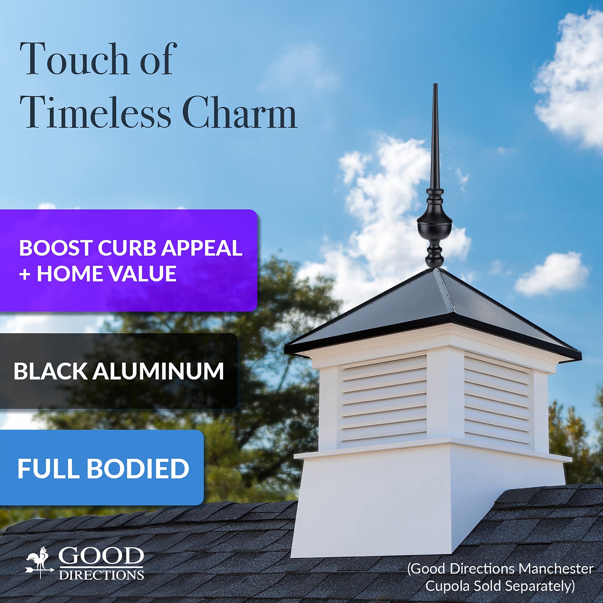 27" Victoria Black Aluminum Finial - Good Directions