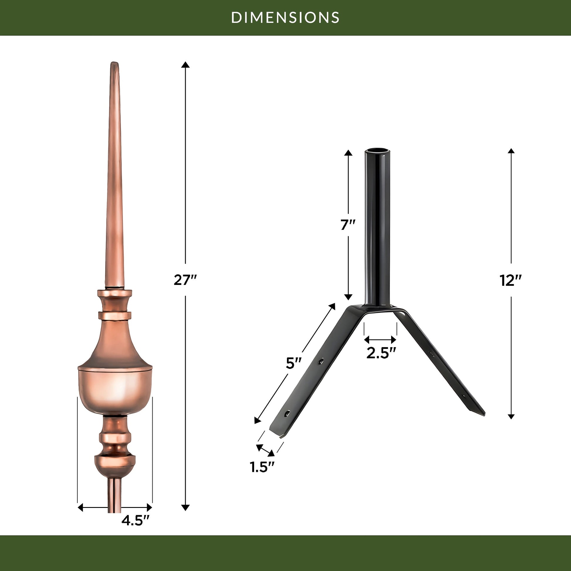 27" Victoria Rooftop Finial - Good Directions