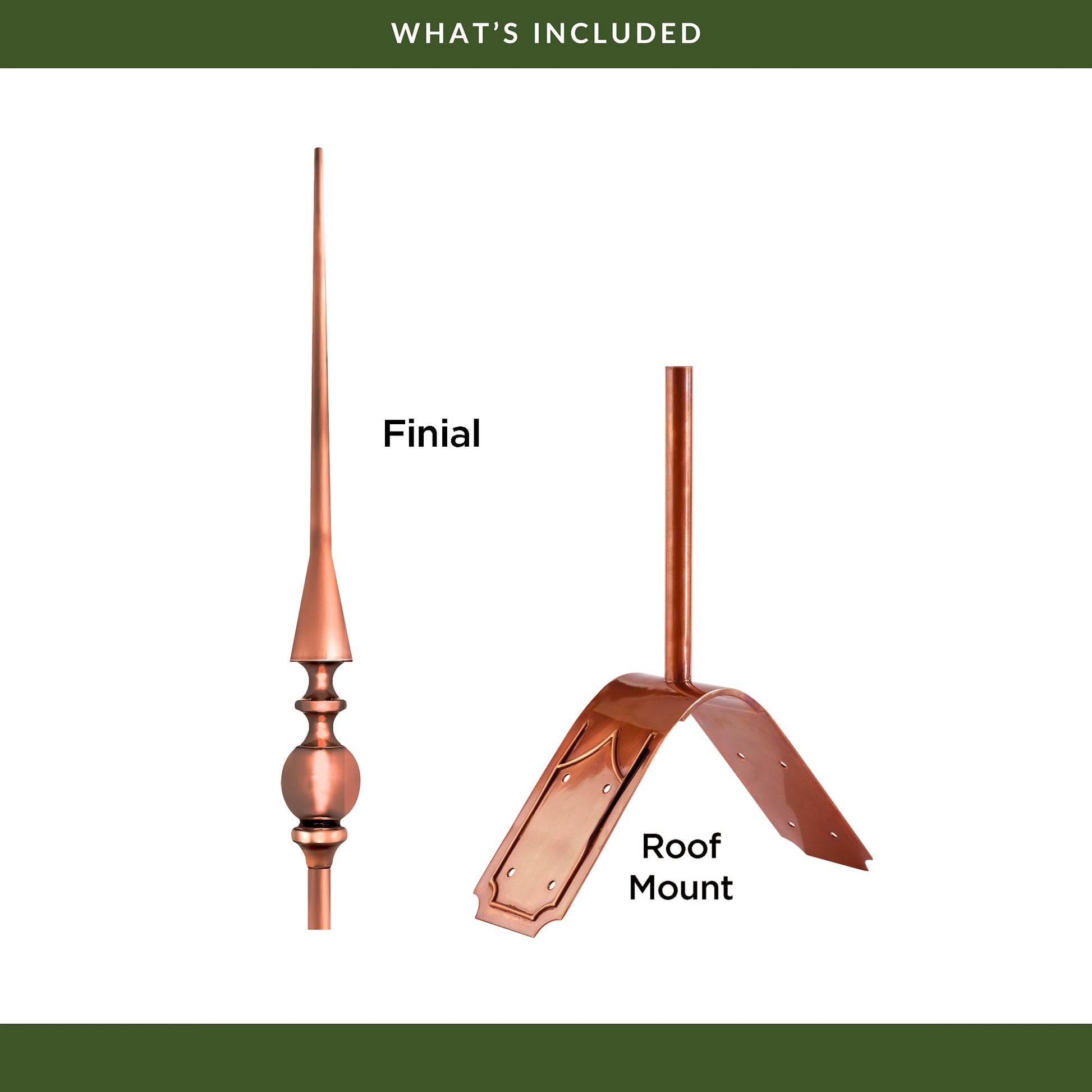 28" Aragon Finial with Decorative Roof Mount   - Good Directions