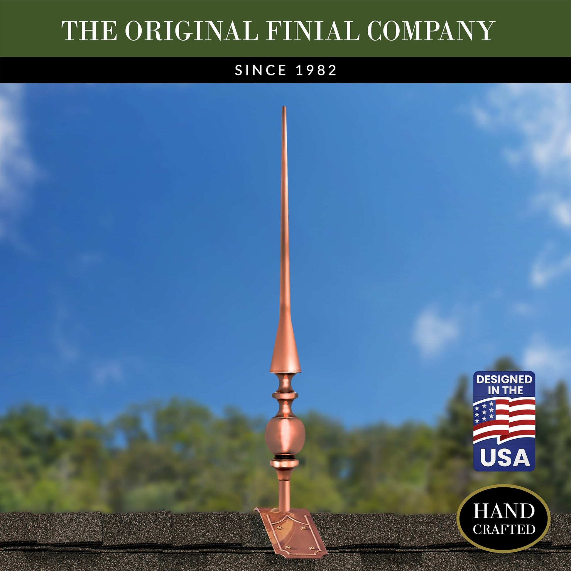 28" Aragon Finial with Decorative Roof Mount   - Good Directions