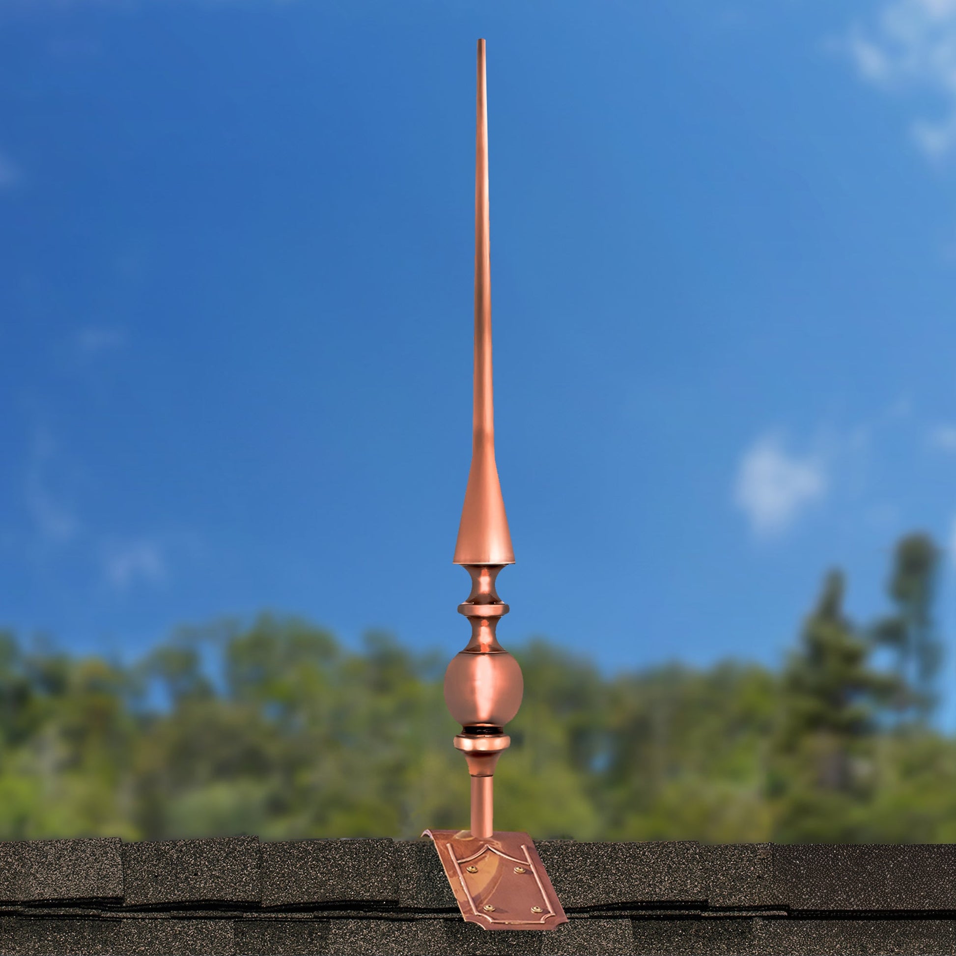 28" Aragon Finial with Decorative Roof Mount   - Good Directions