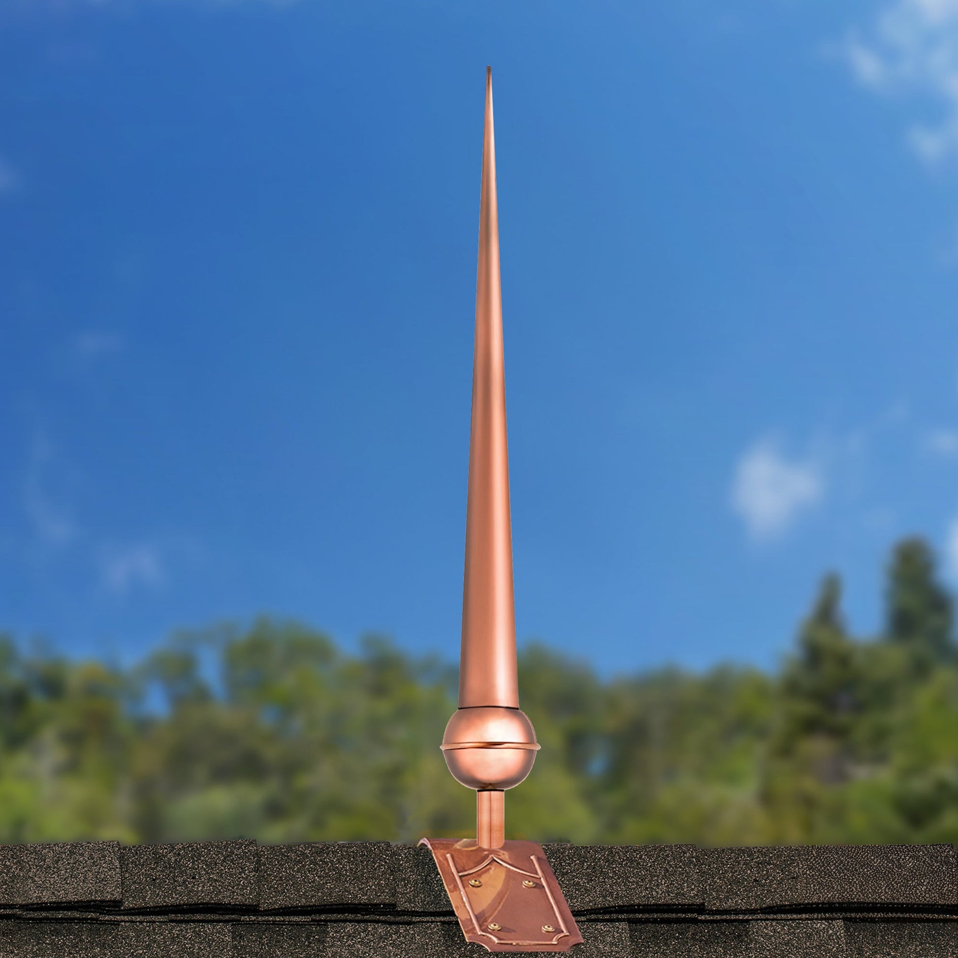 28" Gawain Finial with Decorative Roof Mount   - Good Directions