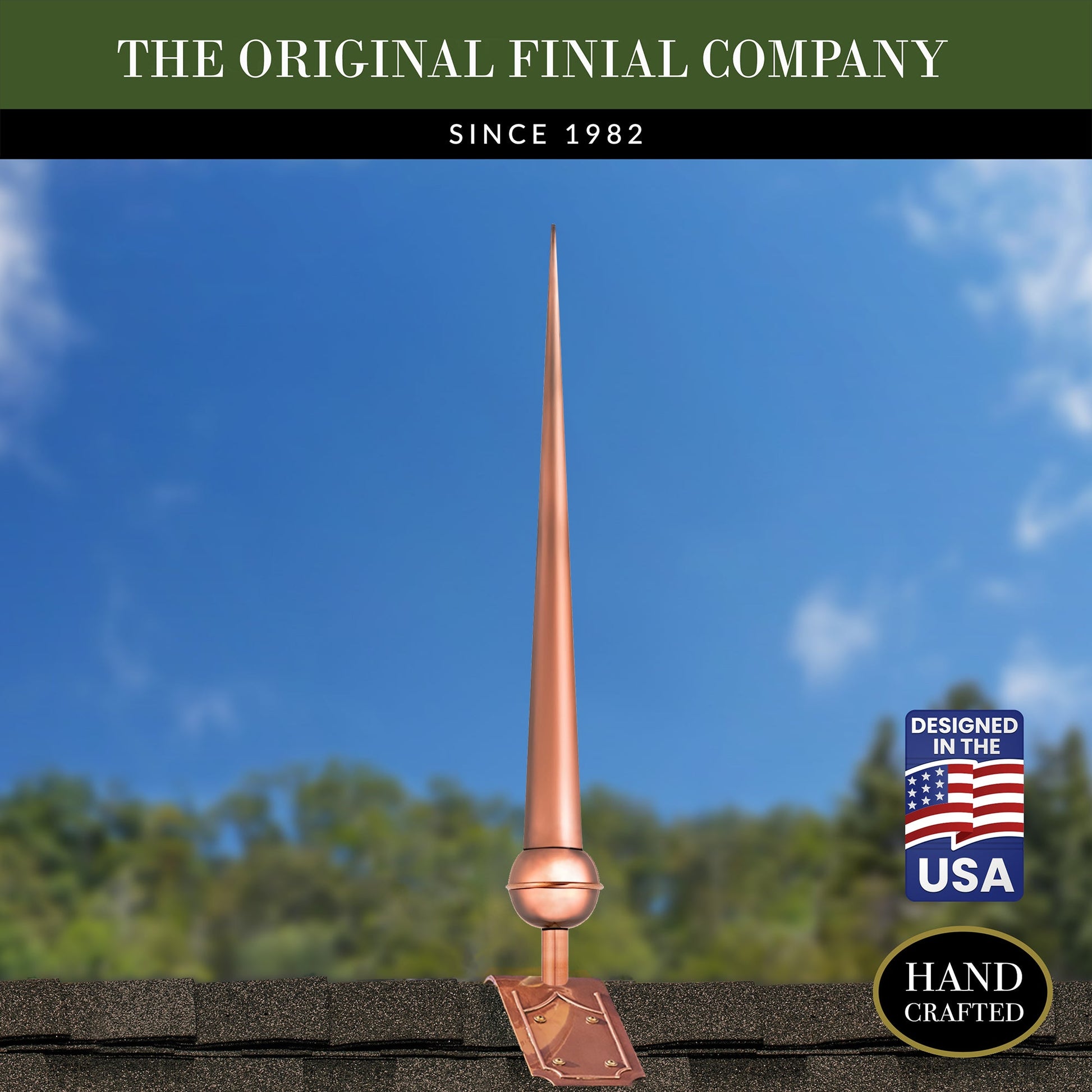 28" Gawain Finial with Decorative Roof Mount   - Good Directions