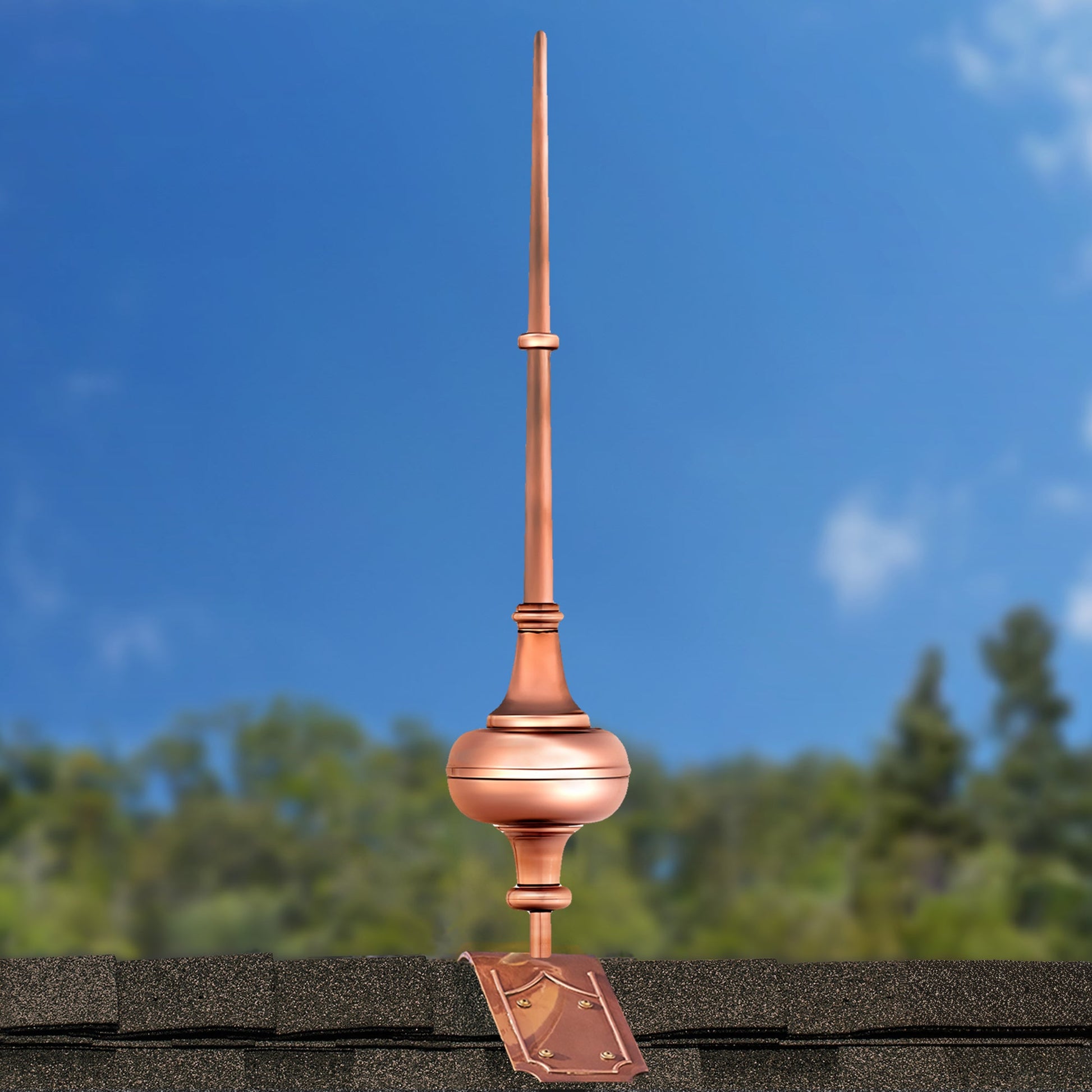 28" Morgana Finial with Decorative Roof Mount   - Good Directions