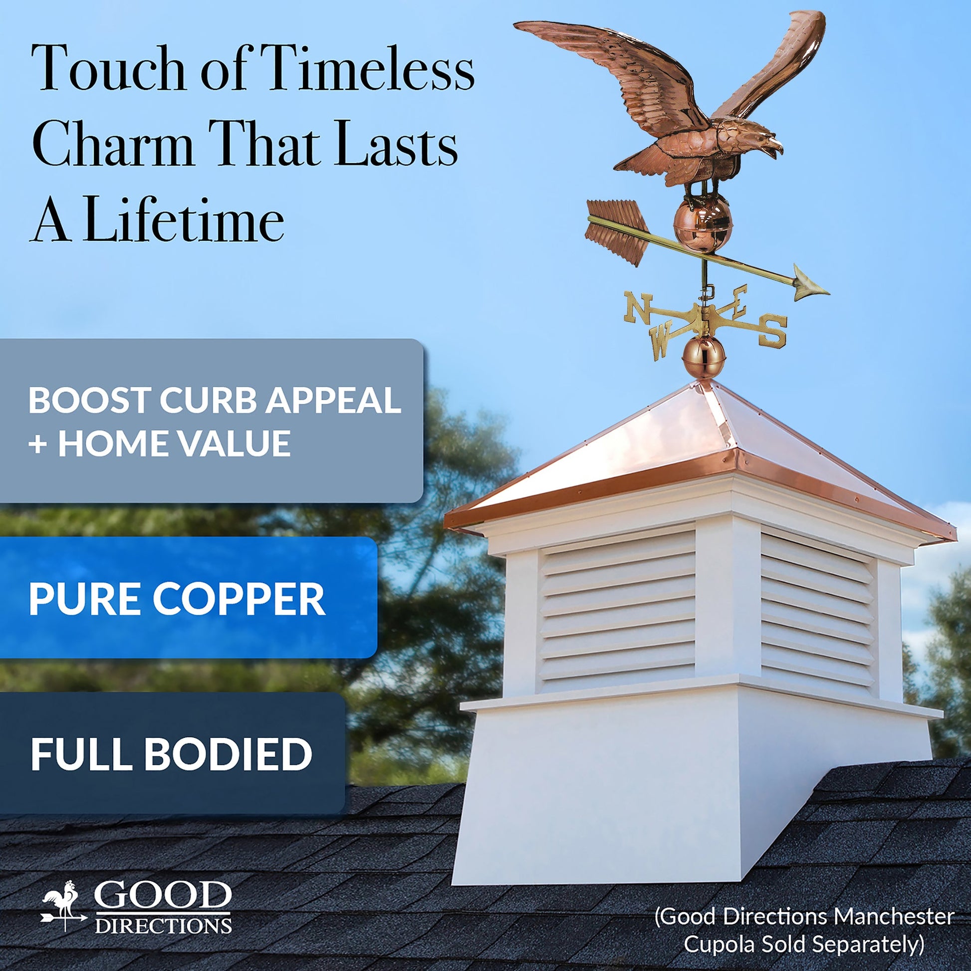 34" Smithsonian Eagle Estate Weathervane - Good Directions