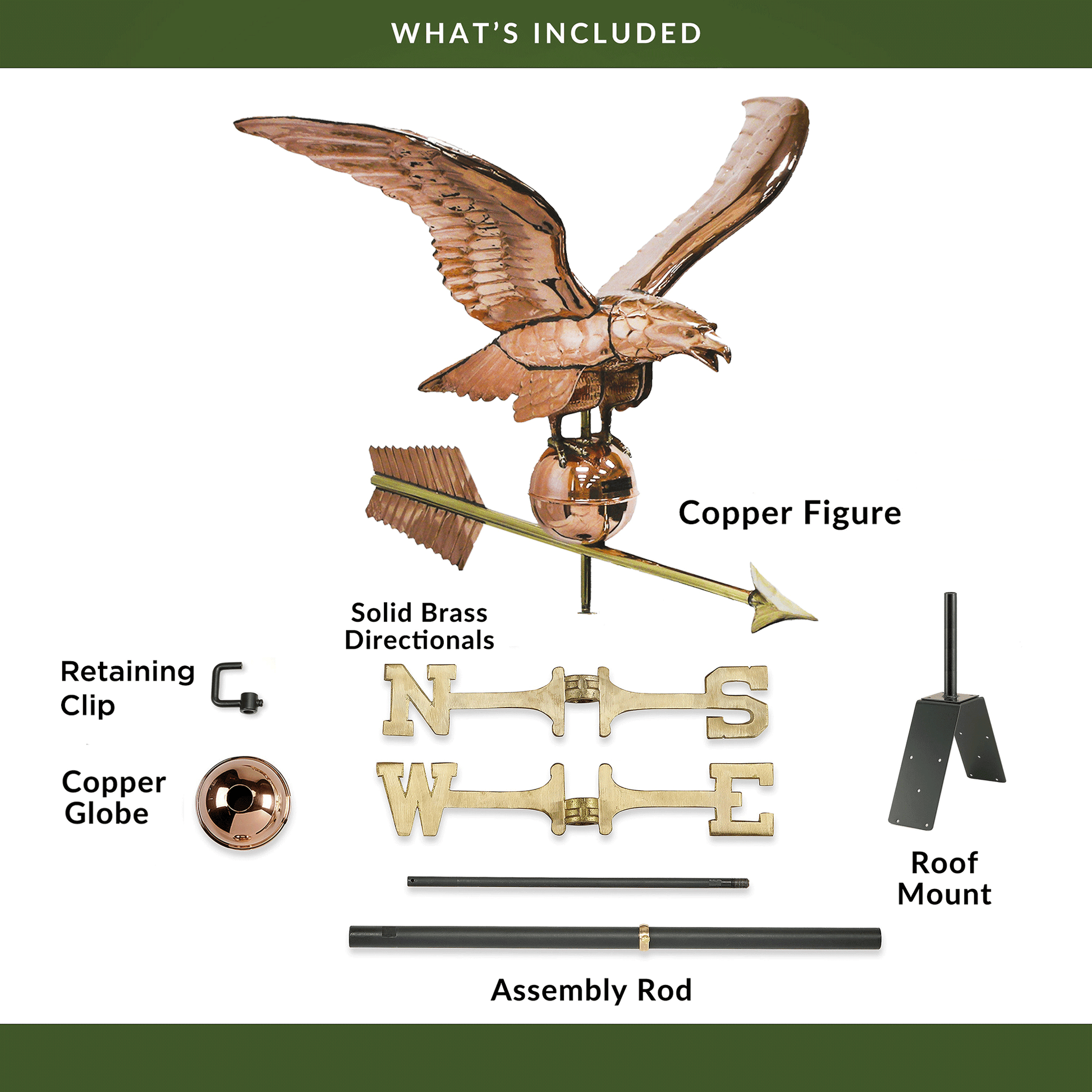 34" Smithsonian Eagle Estate Weathervane - Good Directions