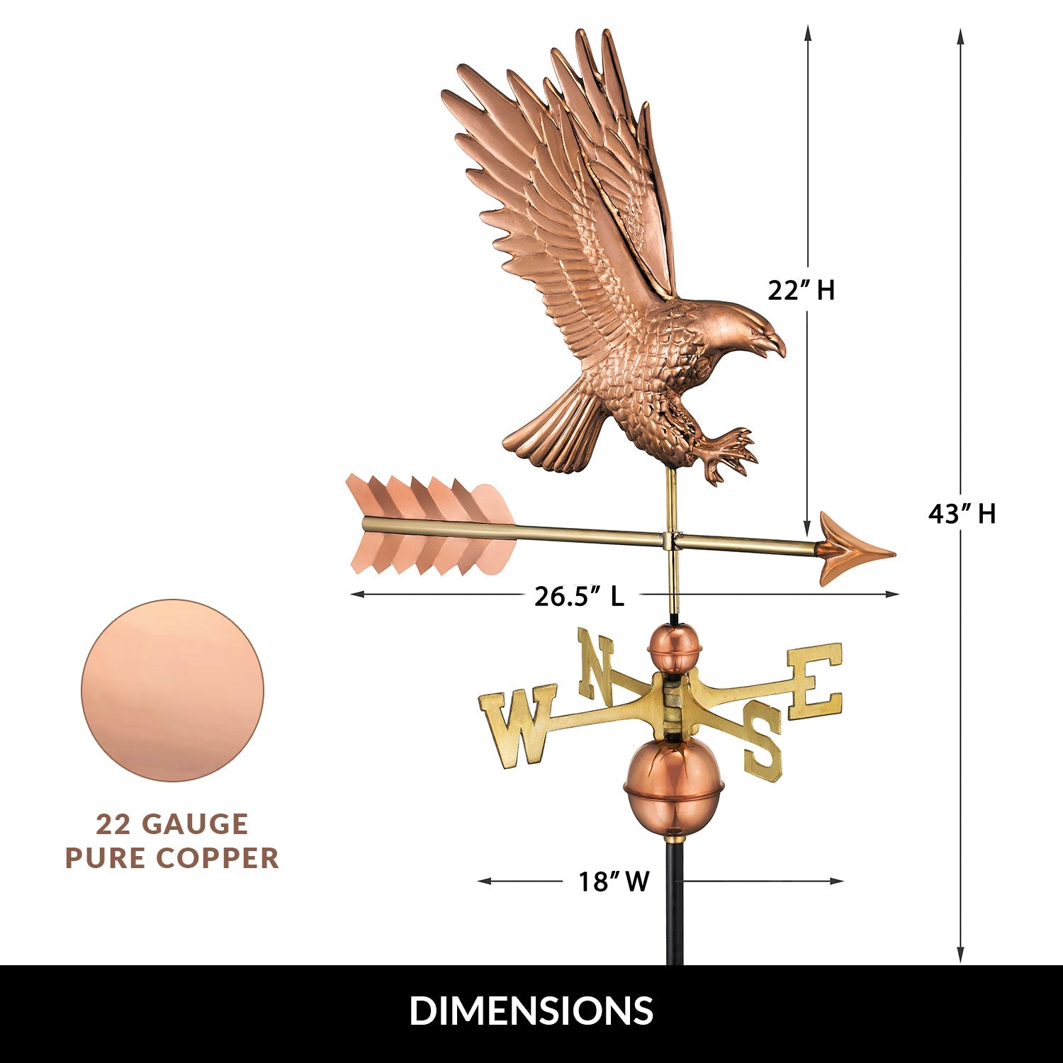 American Bald Eagle Weathervane - Good Directions