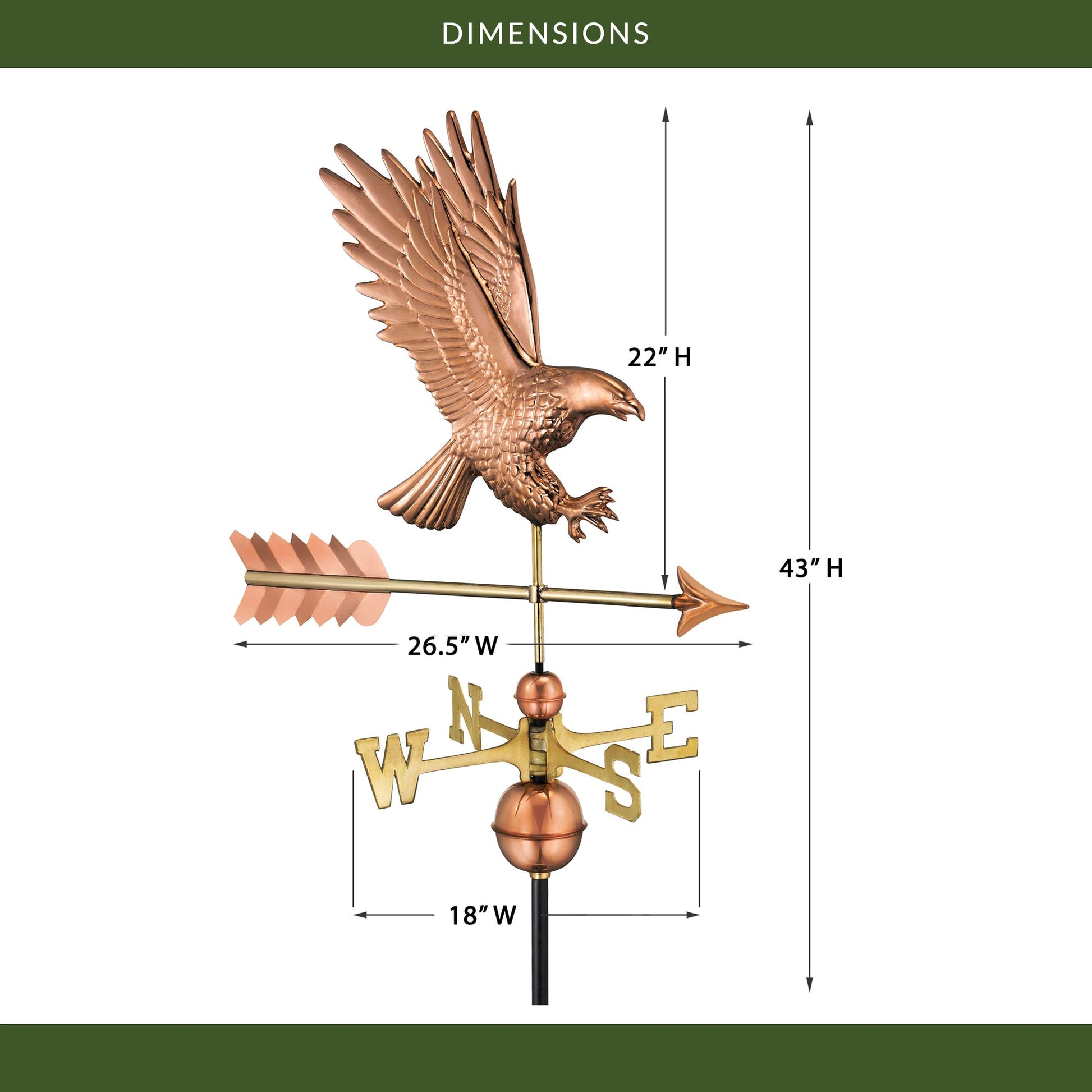 American Bald Eagle Weathervane - Good Directions