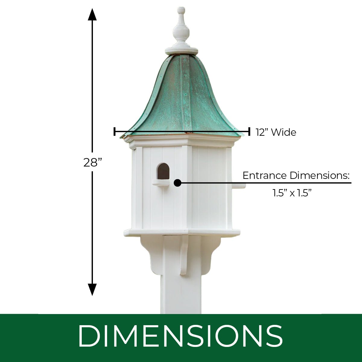 Arbor Bird House – Aged Copper Roof - Good Directions