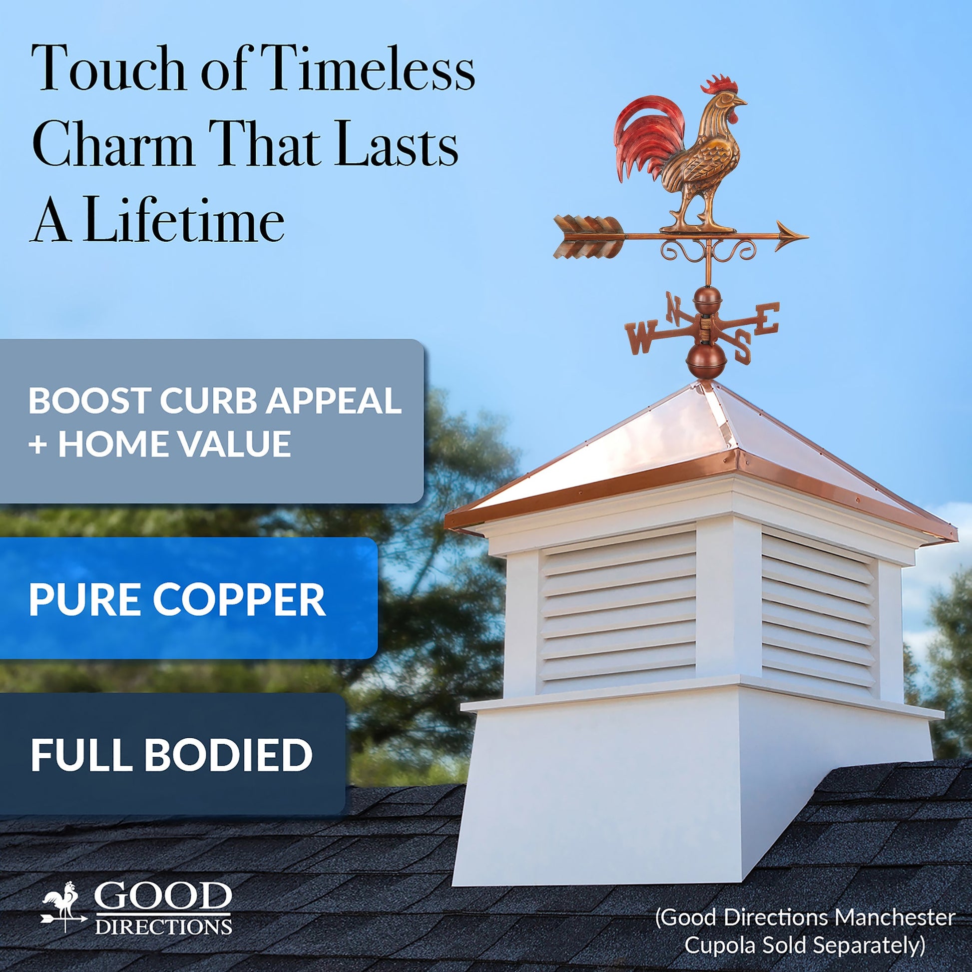 Bantam Red Rooster Weathervane - Good Directions
