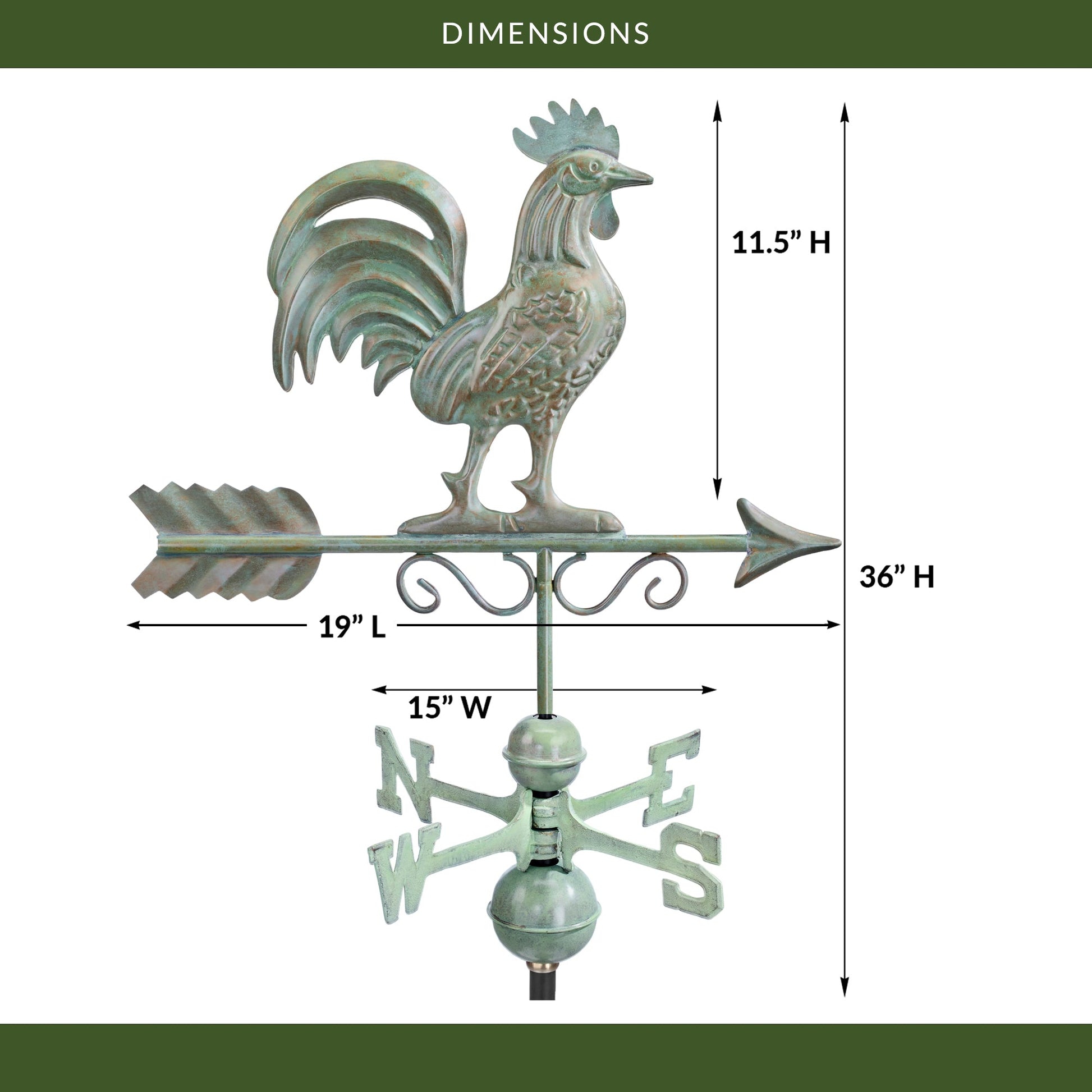 Bantam Rooster Weathervane - Good Directions