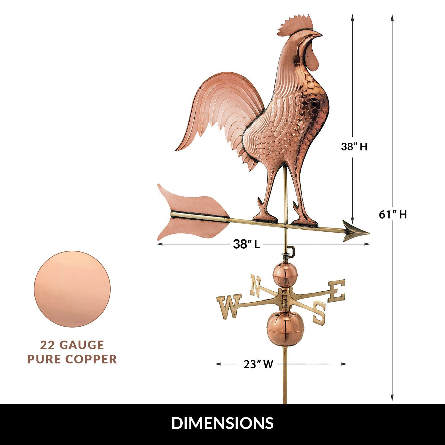 Barn Rooster Weathervane - Good Directions