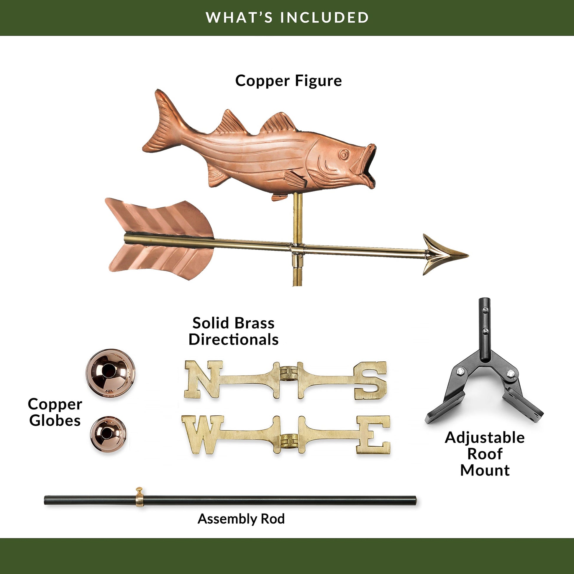 Bass with Arrow Cottage Weathervane - Good Directions