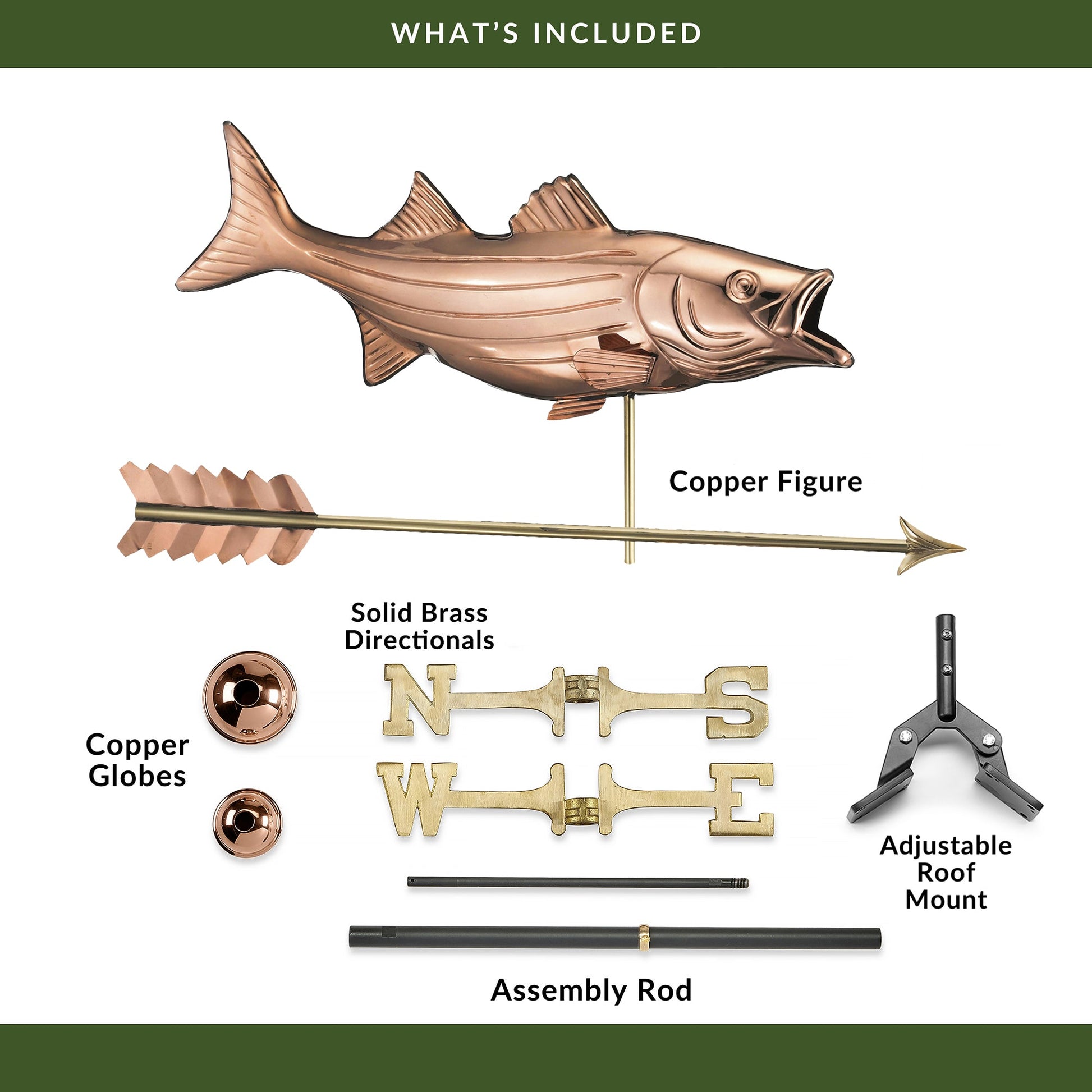 Bass with Arrow Weathervane - Good Directions