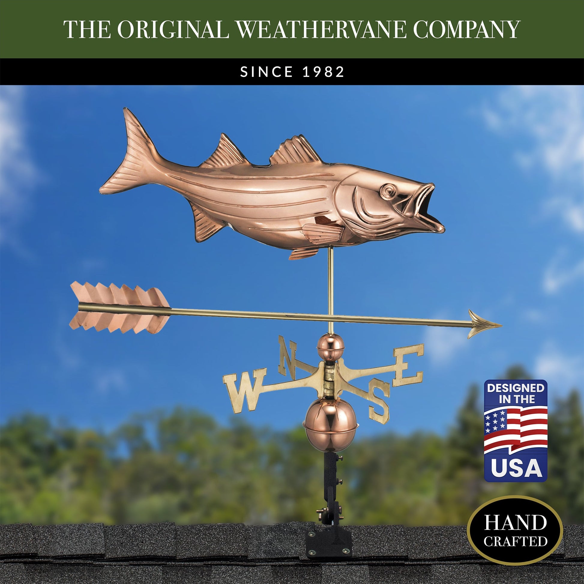 Bass with Arrow Weathervane - Good Directions