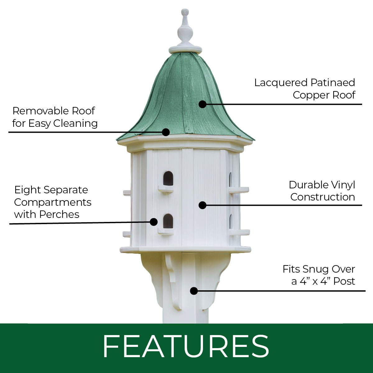 Belvedere Bird House — Aged Copper Roof - Good Directions