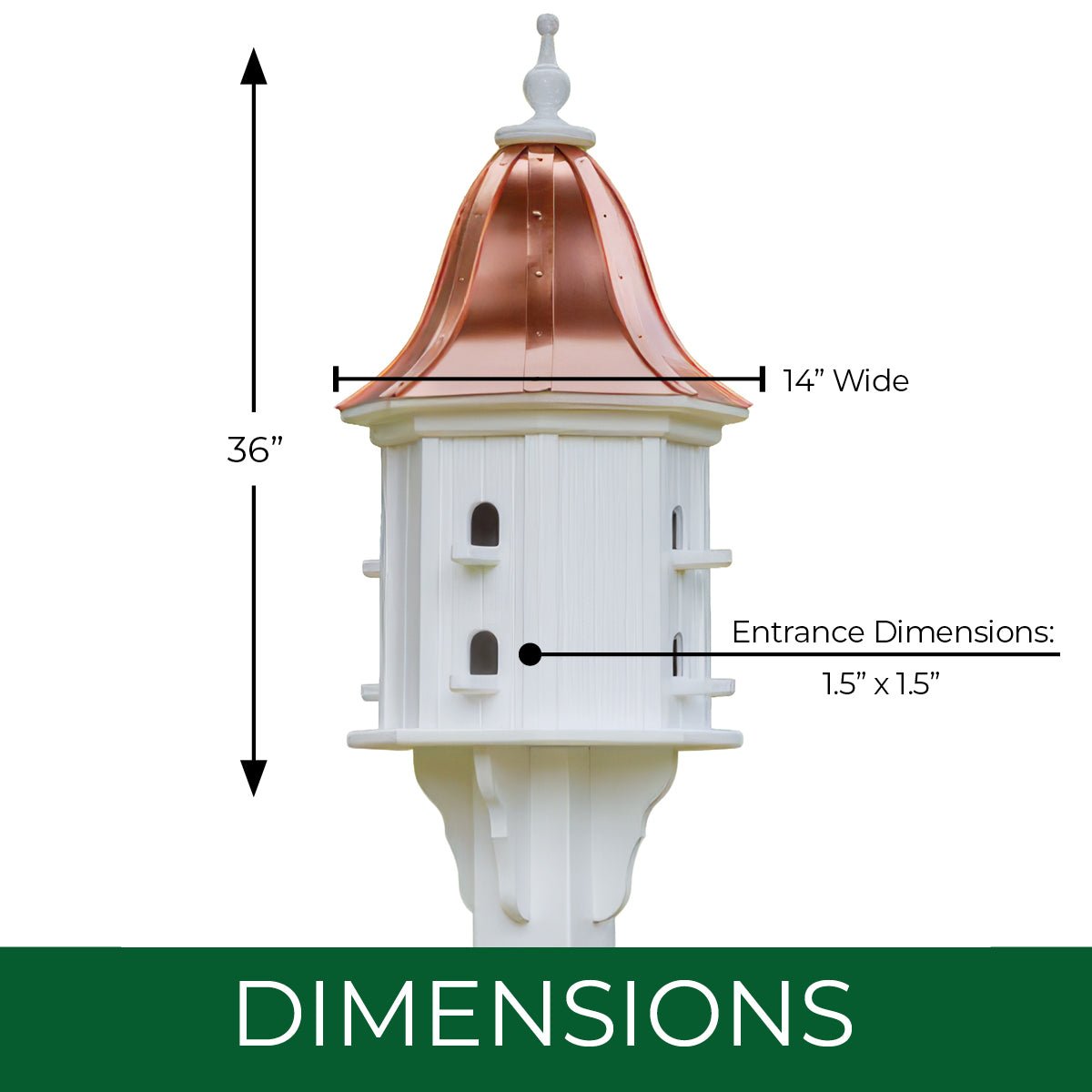 Belvedere Bird House — Polished Copper Roof - Good Directions