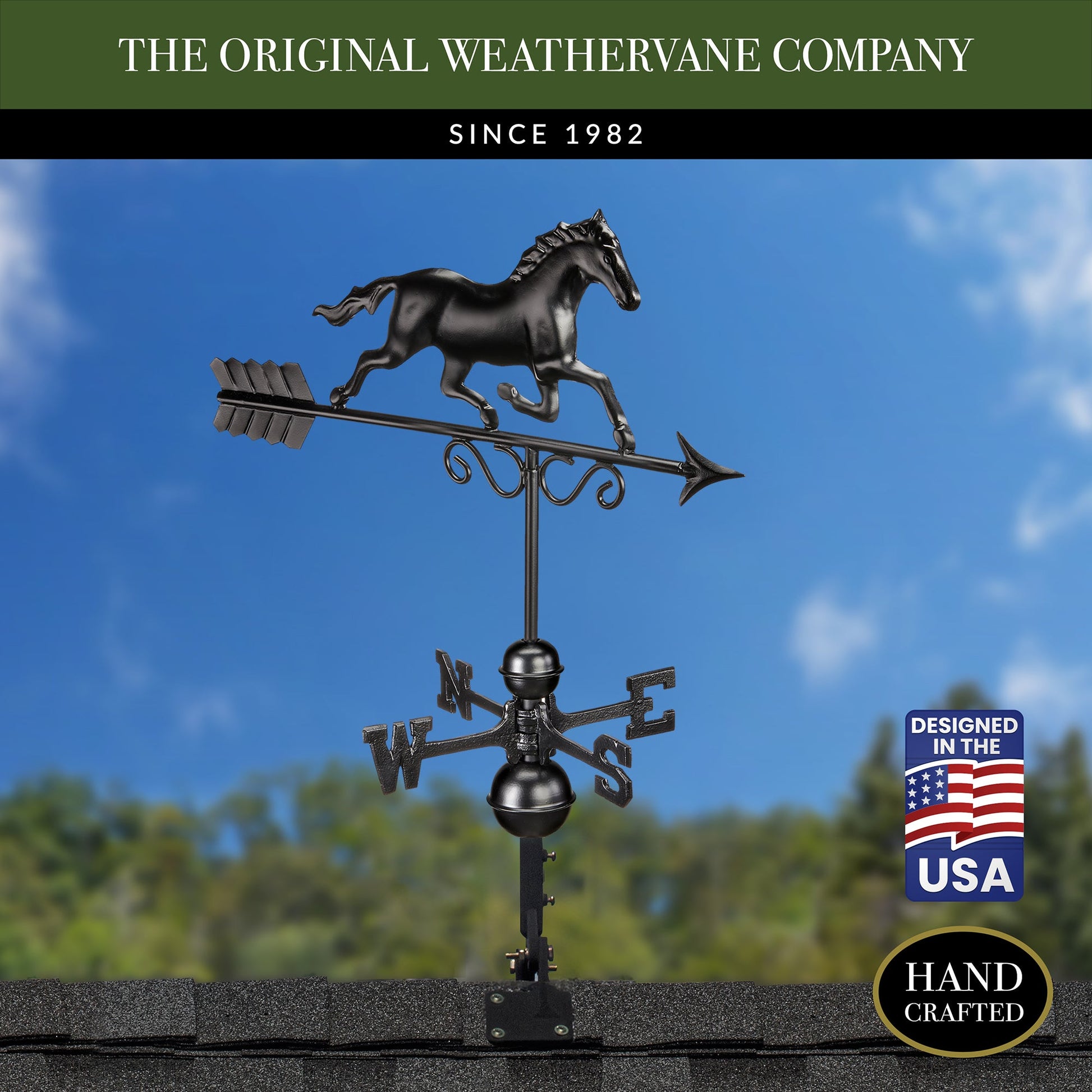 Black Aluminum Galloping Horse - Good Directions