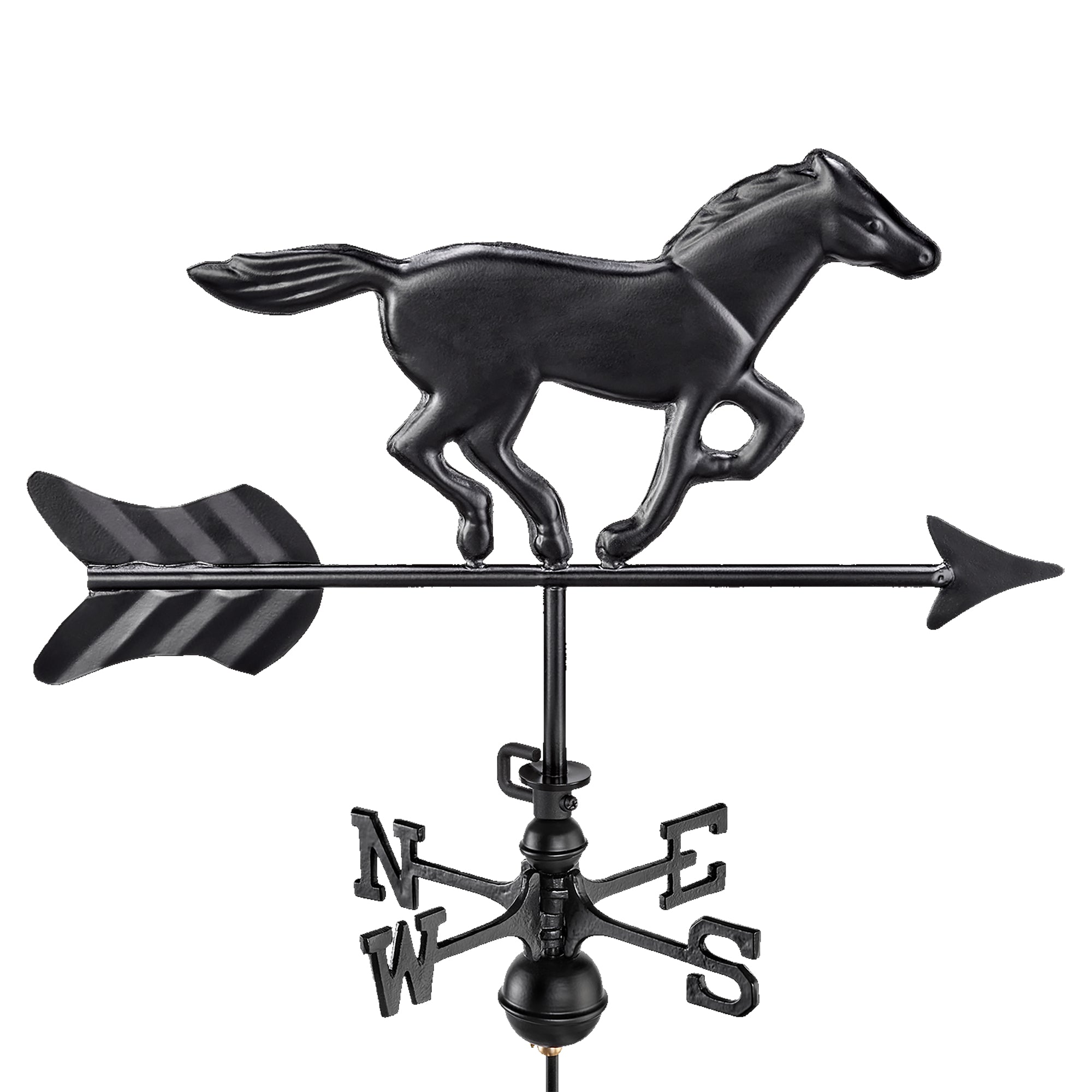 Black Aluminum Horse Cottage Weathervane - Good Directions