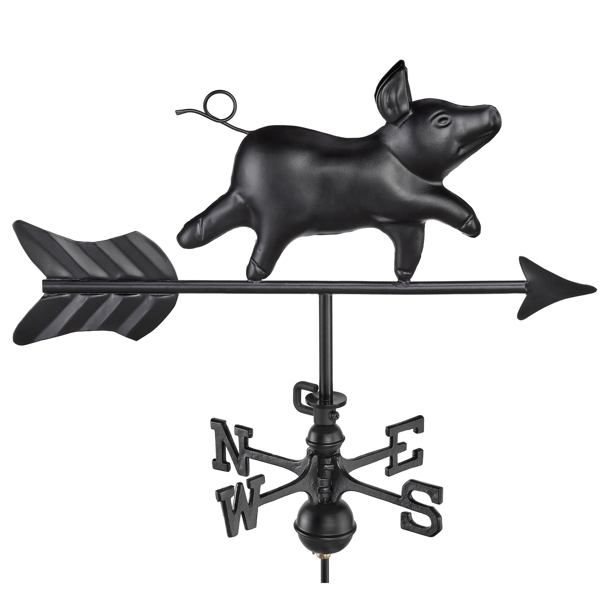 Black Aluminum Pig Cottage Weathervane - Good Directions