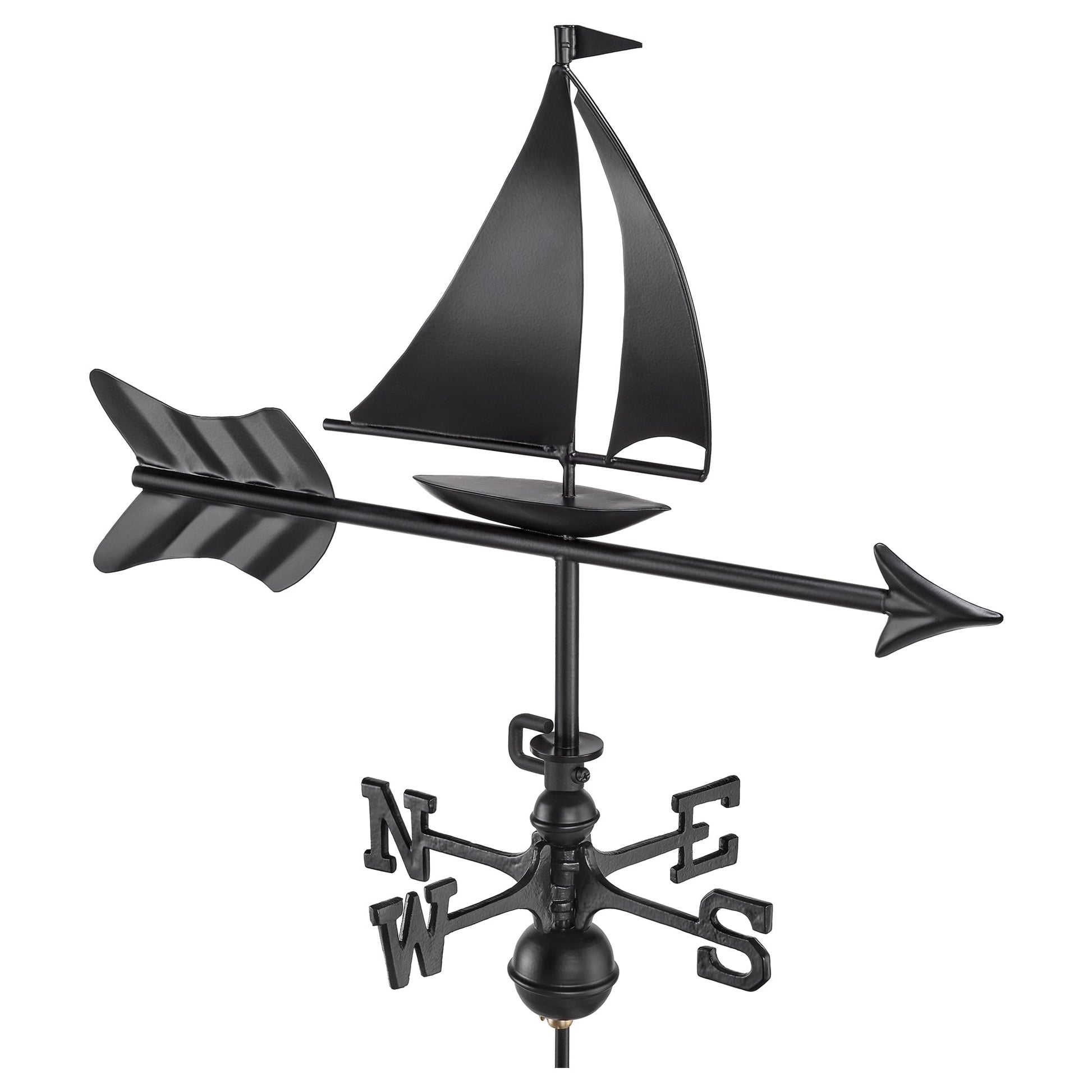 Black Aluminum Sailboat Garden Weathervane - Good Directions