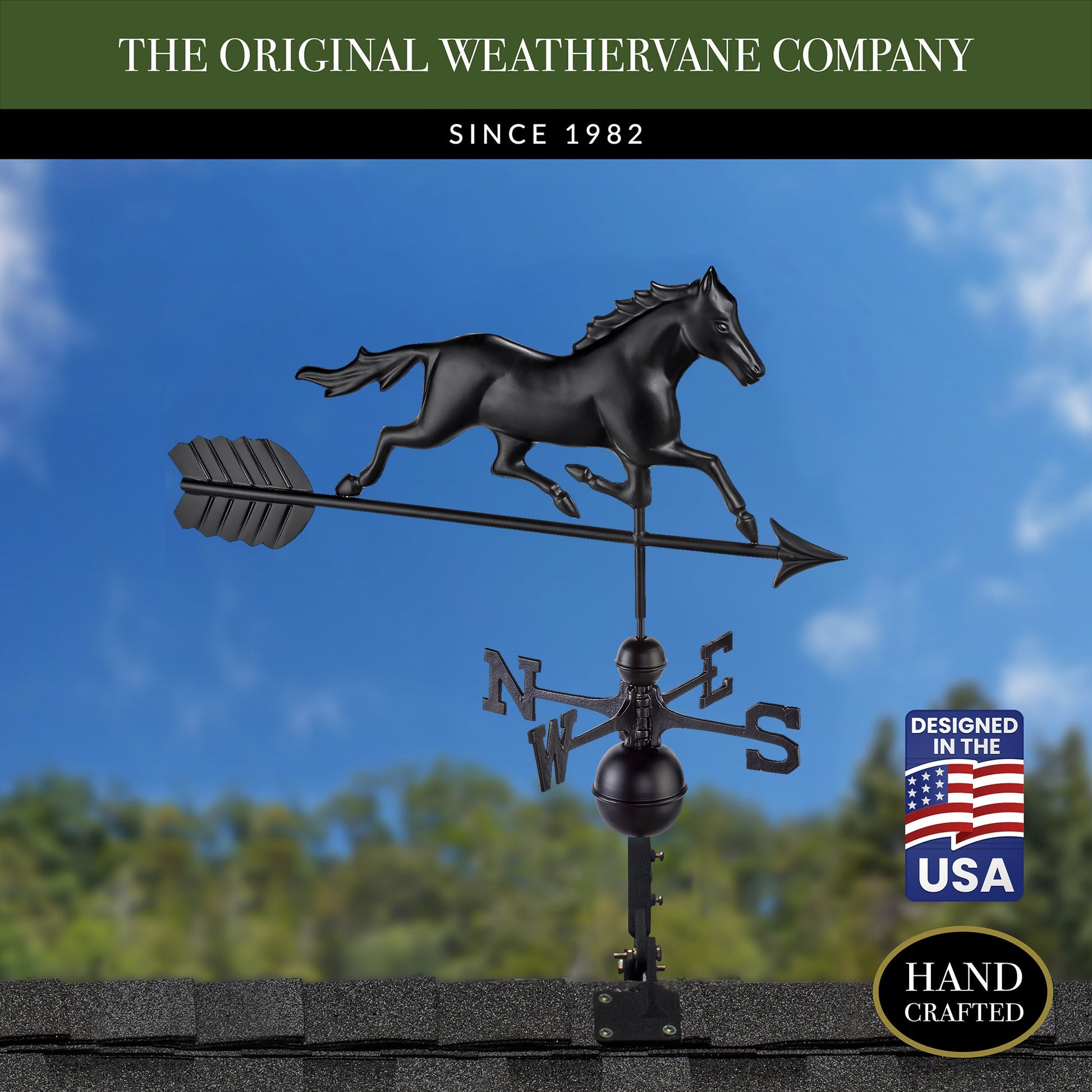 Black Aluminum Trotting Horse - Good Directions