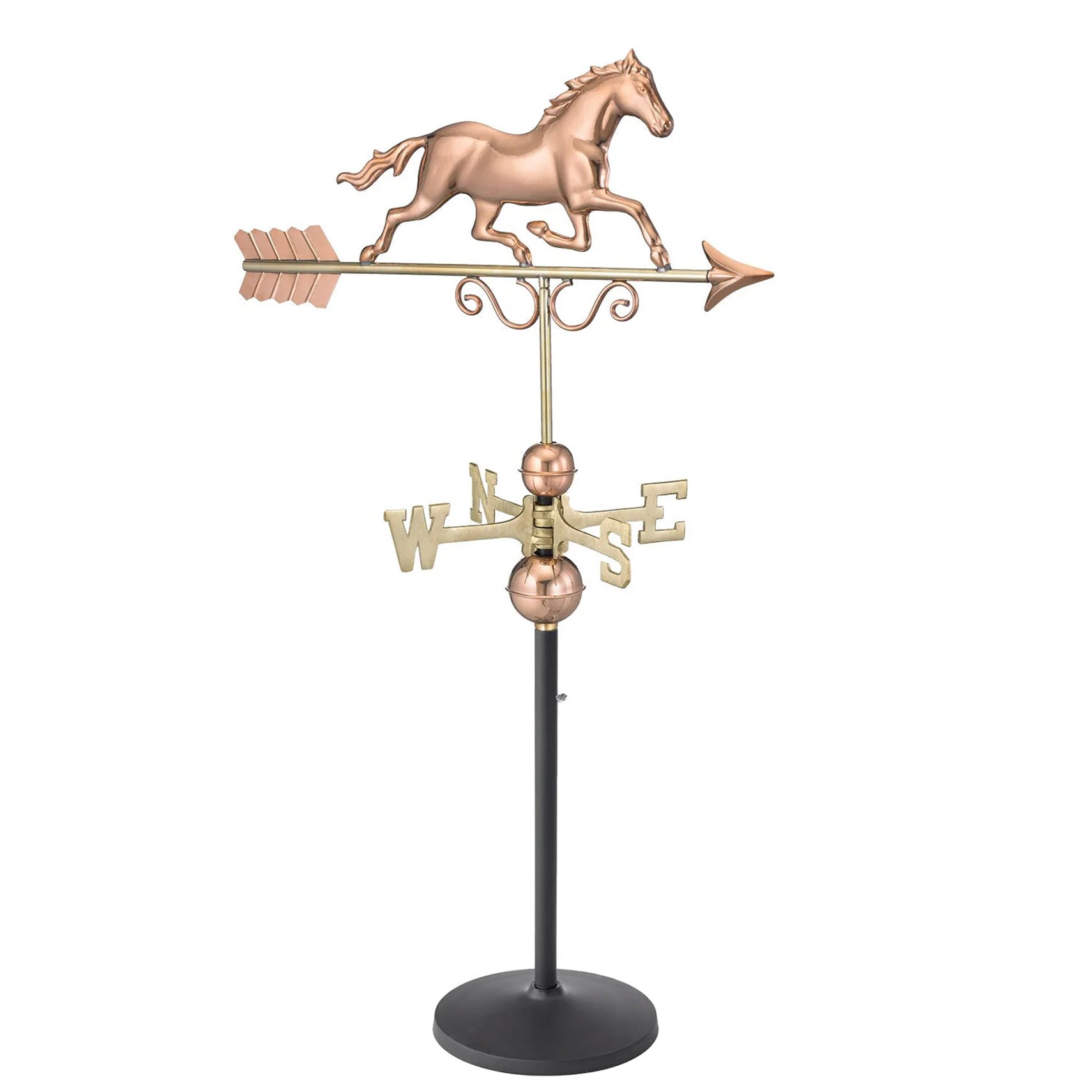 Black Cast Iron Weathervane Display Base - Good Directions