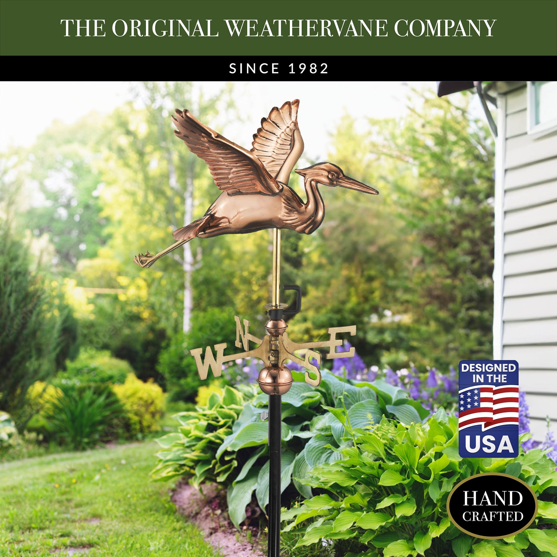 Blue Heron Garden Weathervane - Good Directions