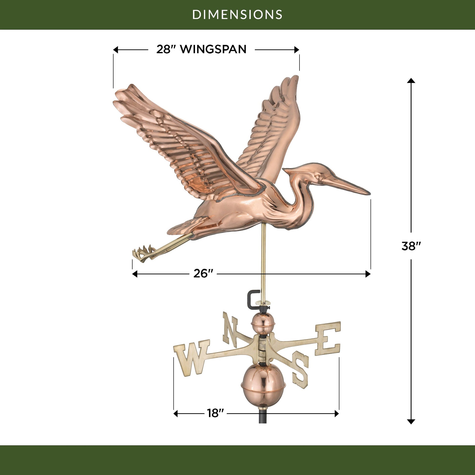 Blue Heron Weathervane - Good Directions