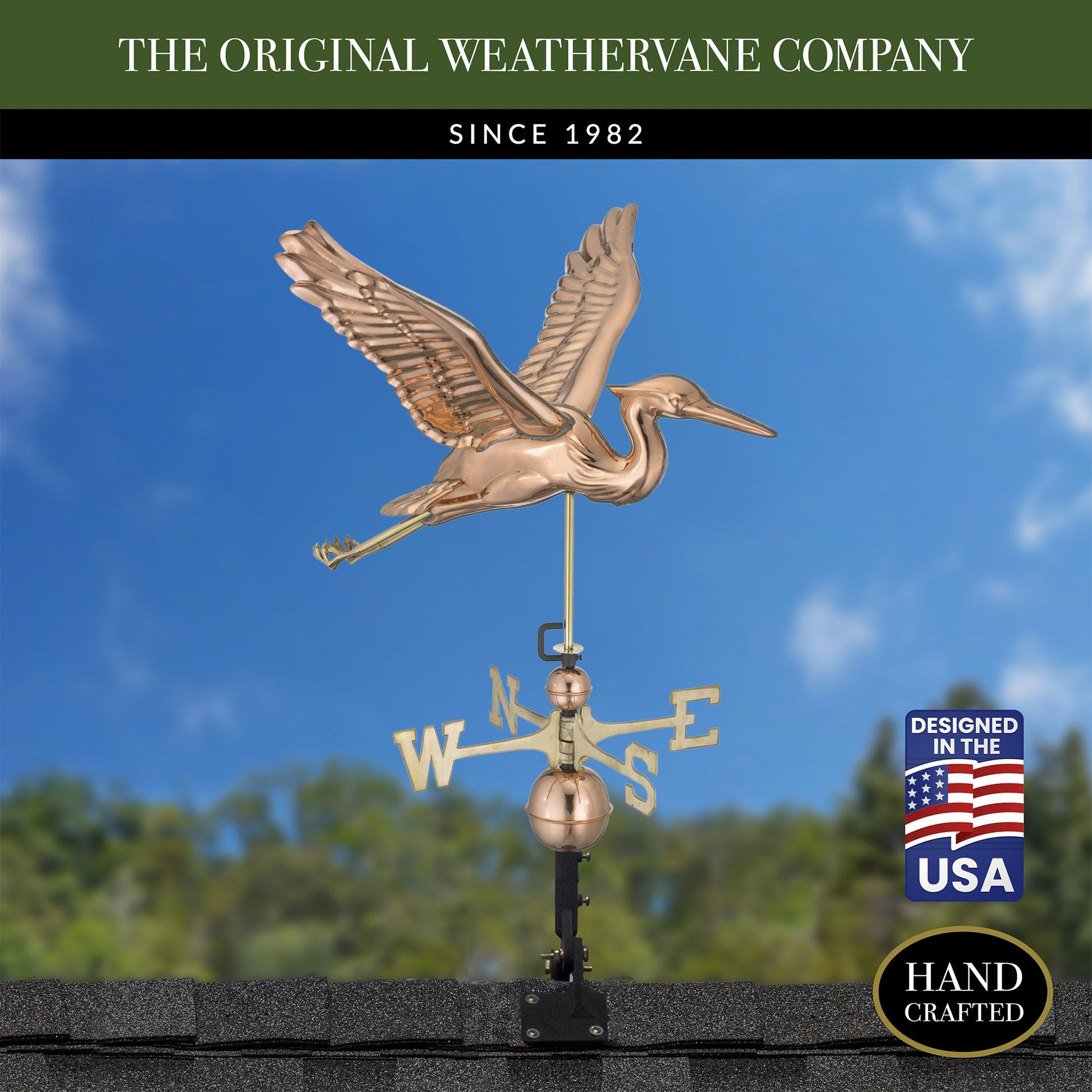Blue Heron Weathervane - Good Directions