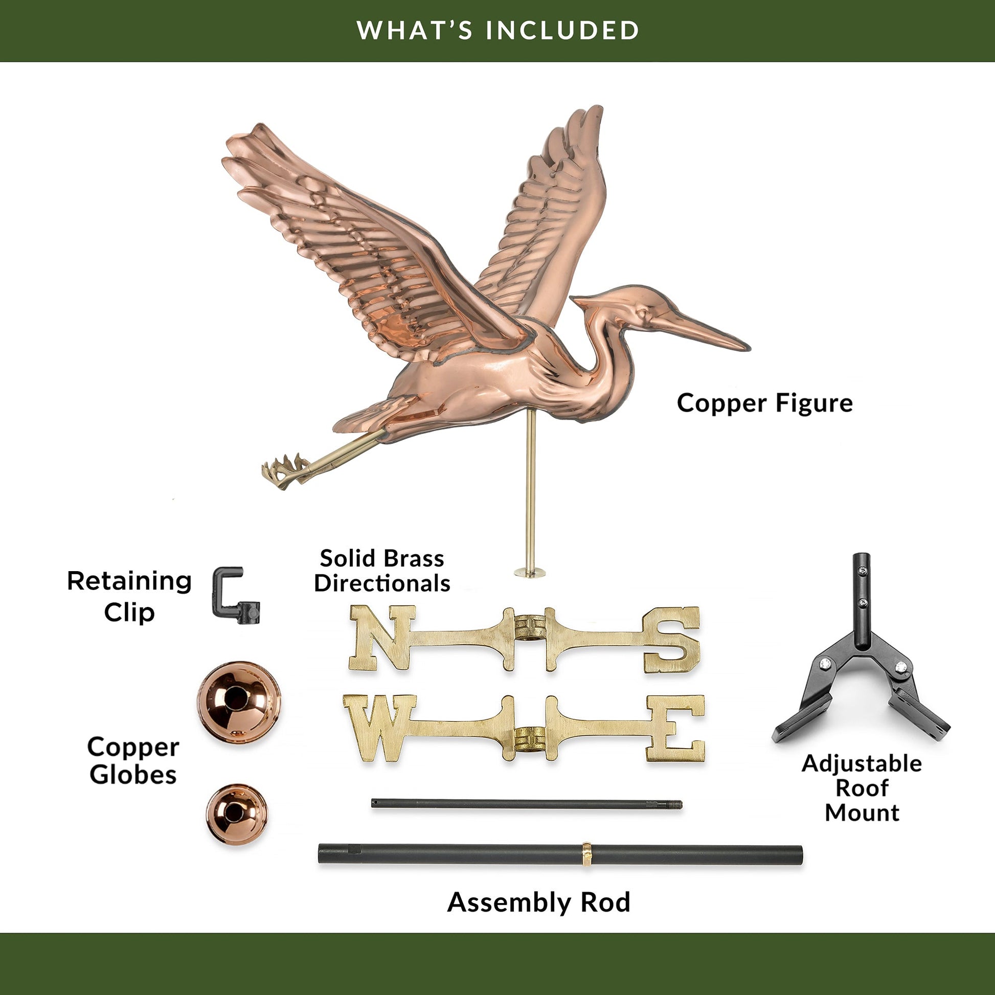 Blue Heron Weathervane - Good Directions