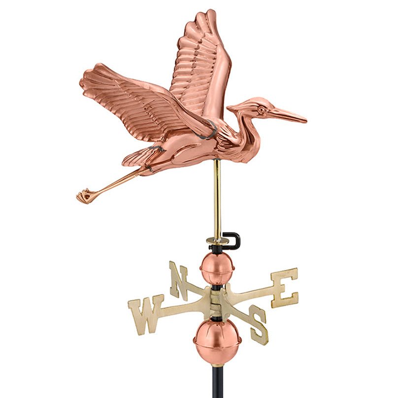 Blue Heron Weathervane - Pure Copper - Good Directions