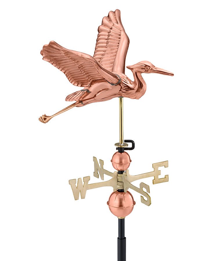 Blue Heron Weathervane - Pure Copper - Good Directions