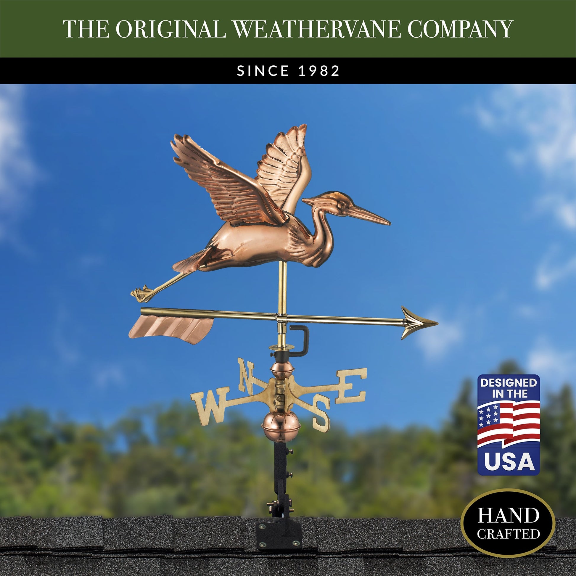 Blue Heron with Arrow Cottage Weathervane - Good Directions