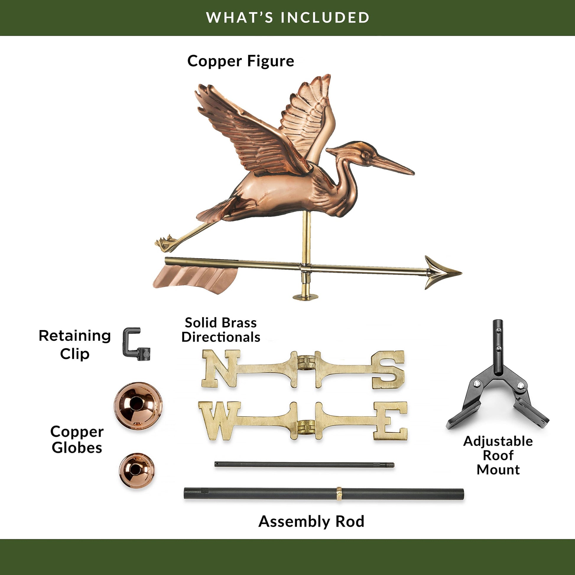 Blue Heron with Arrow Cottage Weathervane - Good Directions