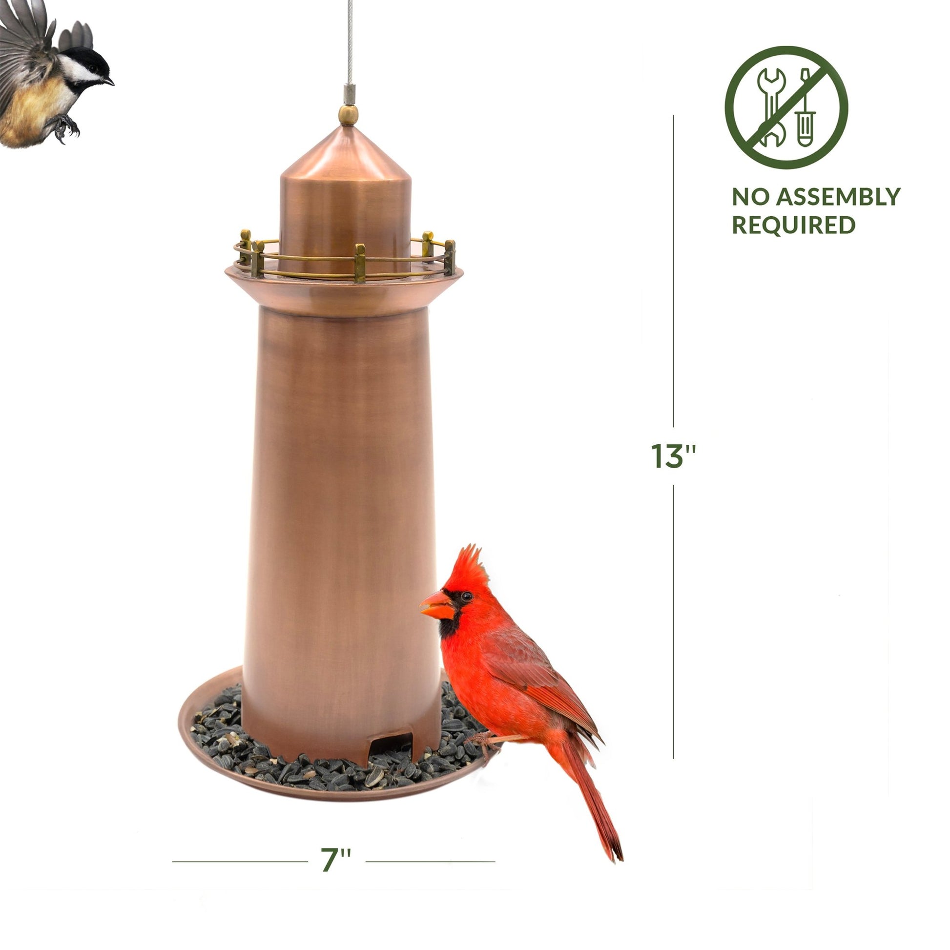 Copper Lighthouse Bird Feeder - Good Directions