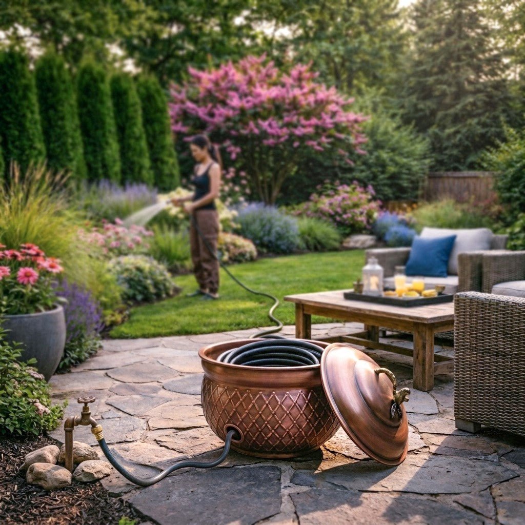 Coronado Hose Pot with Lid - Copper Finish - Good Directions