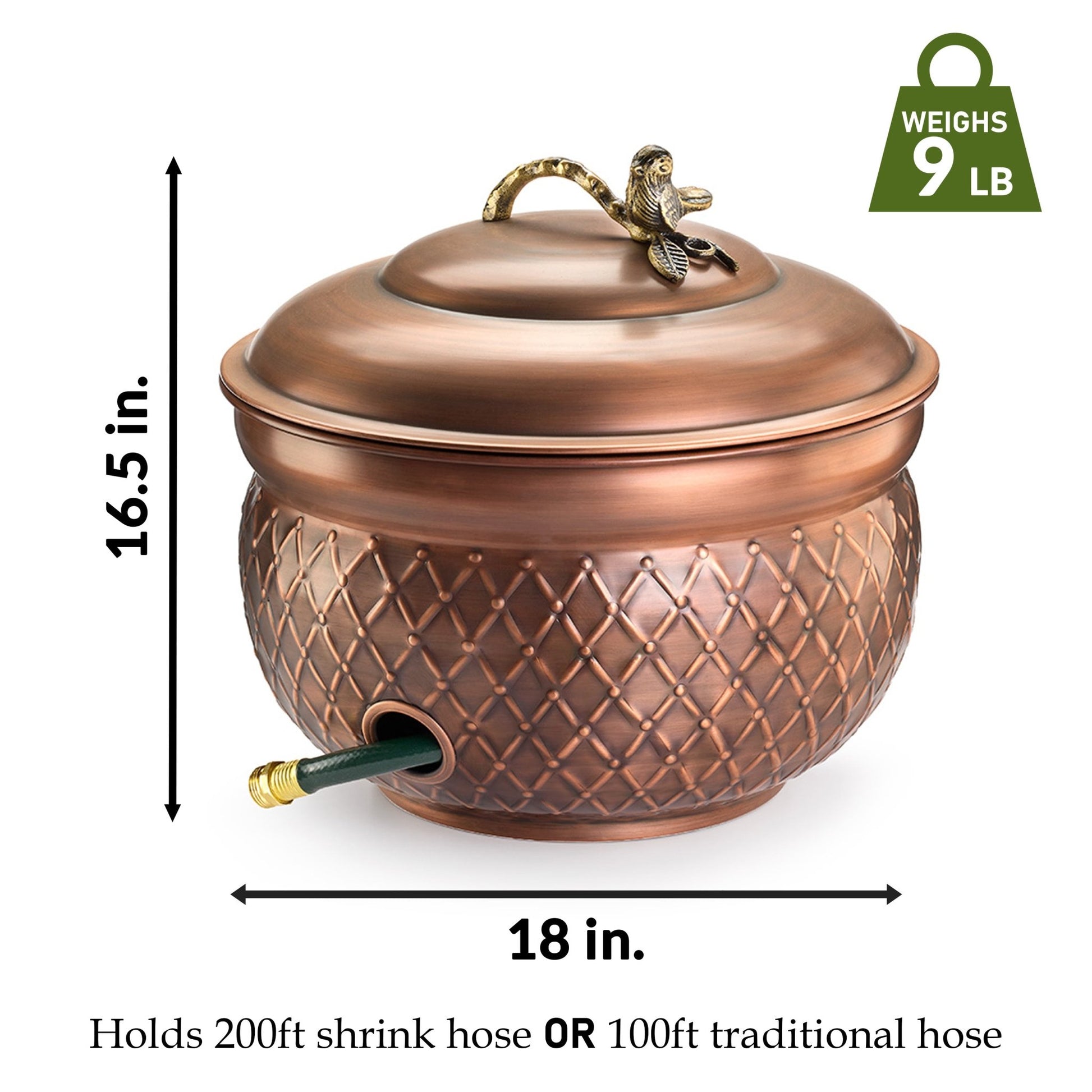 Coronado Hose Pot with Lid - Copper Finish - Good Directions