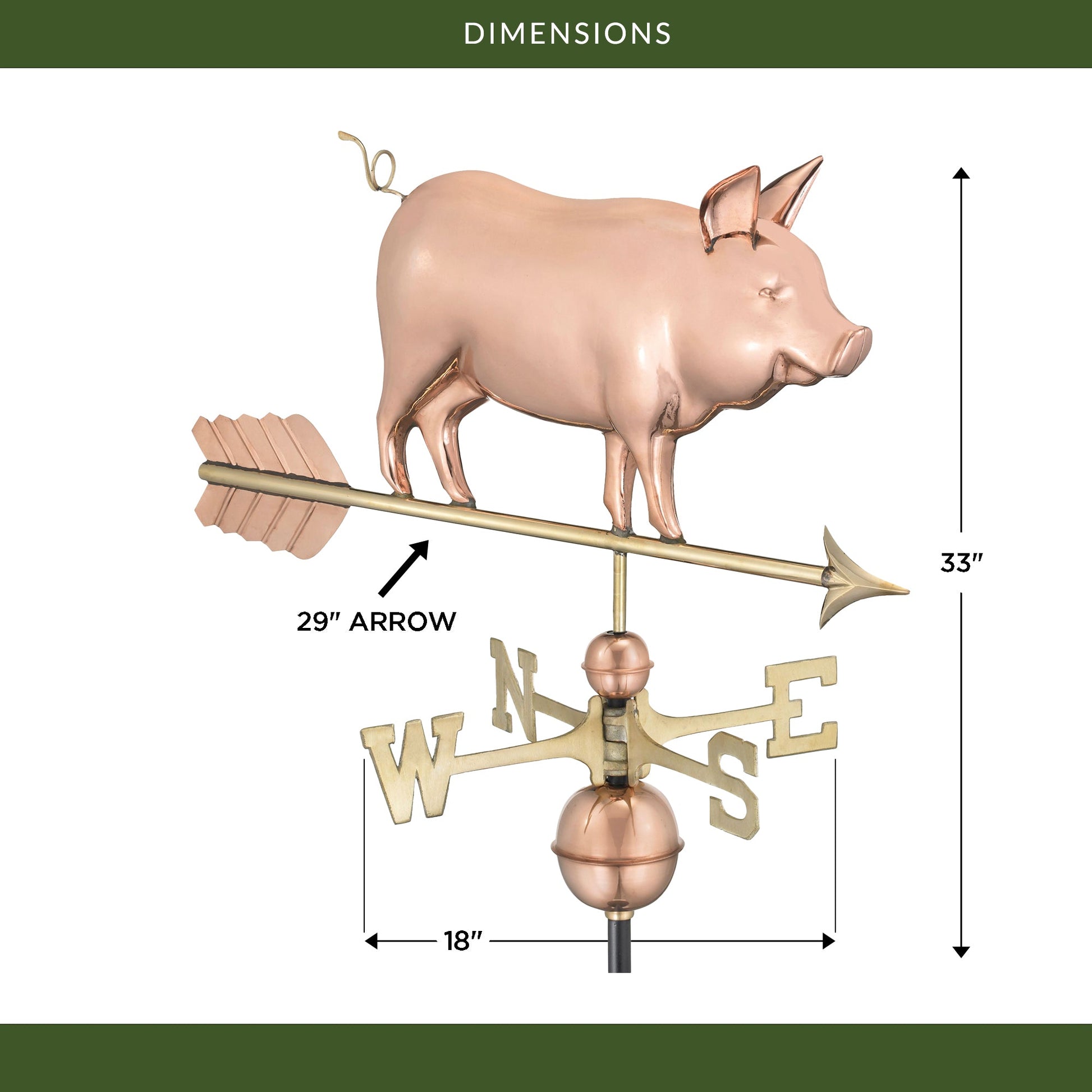 Country Pig Weathervane - Good Directions