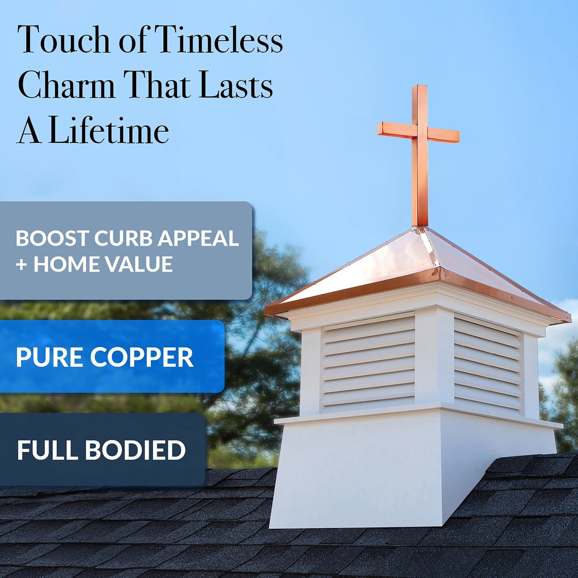 Cross Finial - Pure Copper - Good Directions