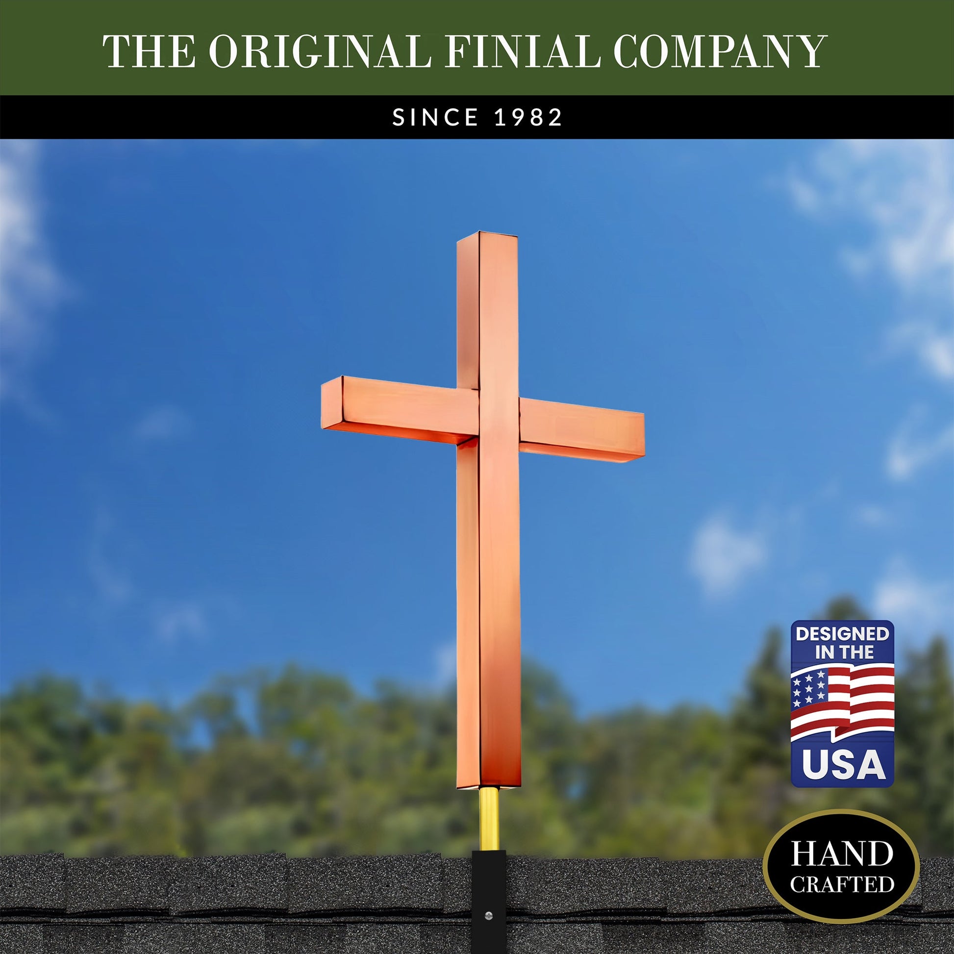 Cross Finial - Pure Copper by Good Directions - Good Directions