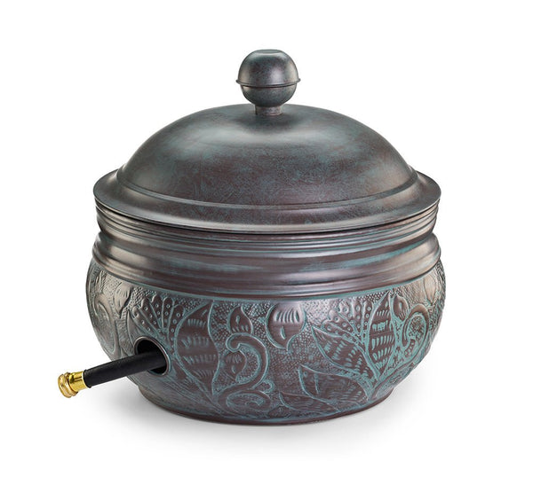 Cypress Hose Pot with Lid - Blue Verde Finish - Good Directions