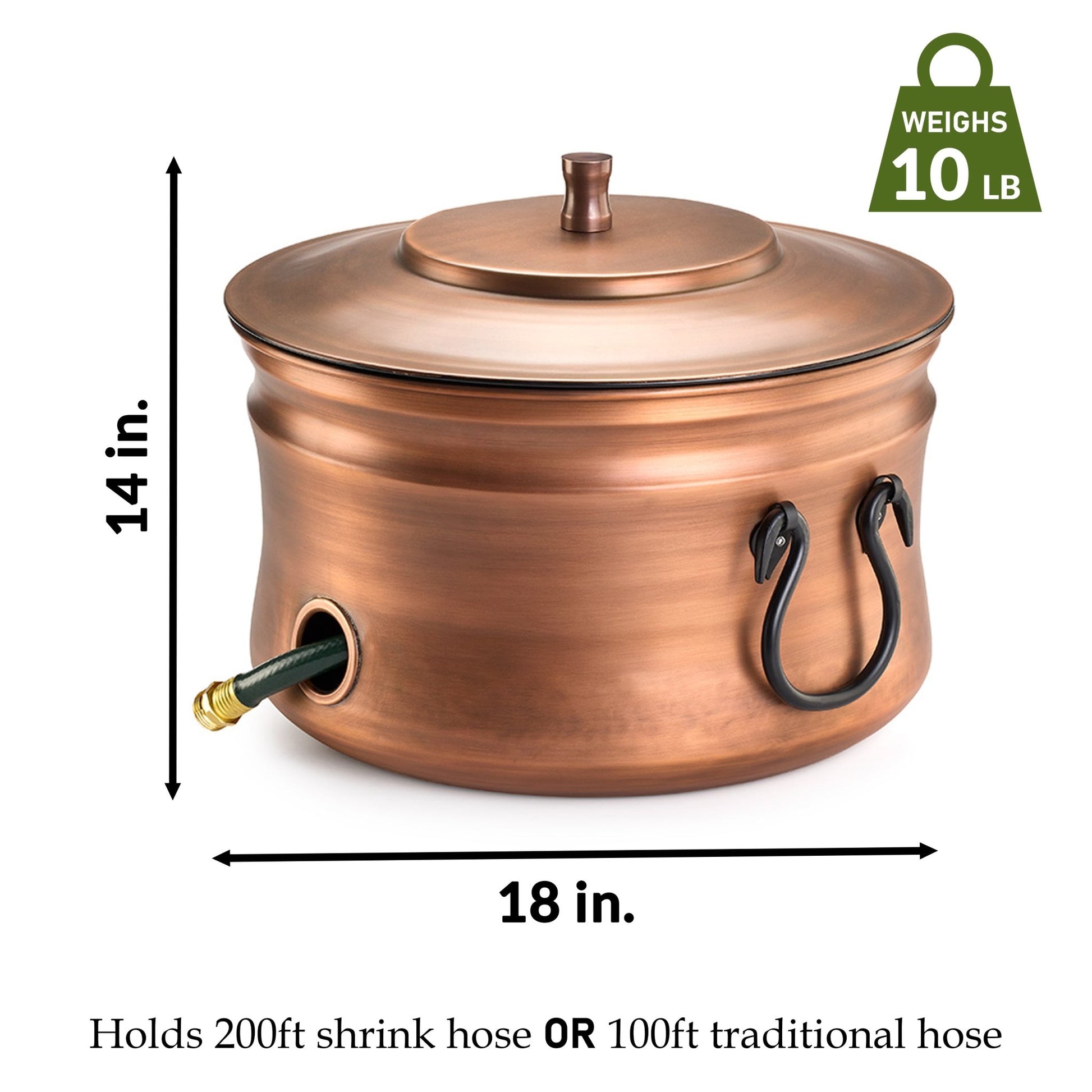 Del Mar Hose Pot with Lid - Copper Finish - Good Directions