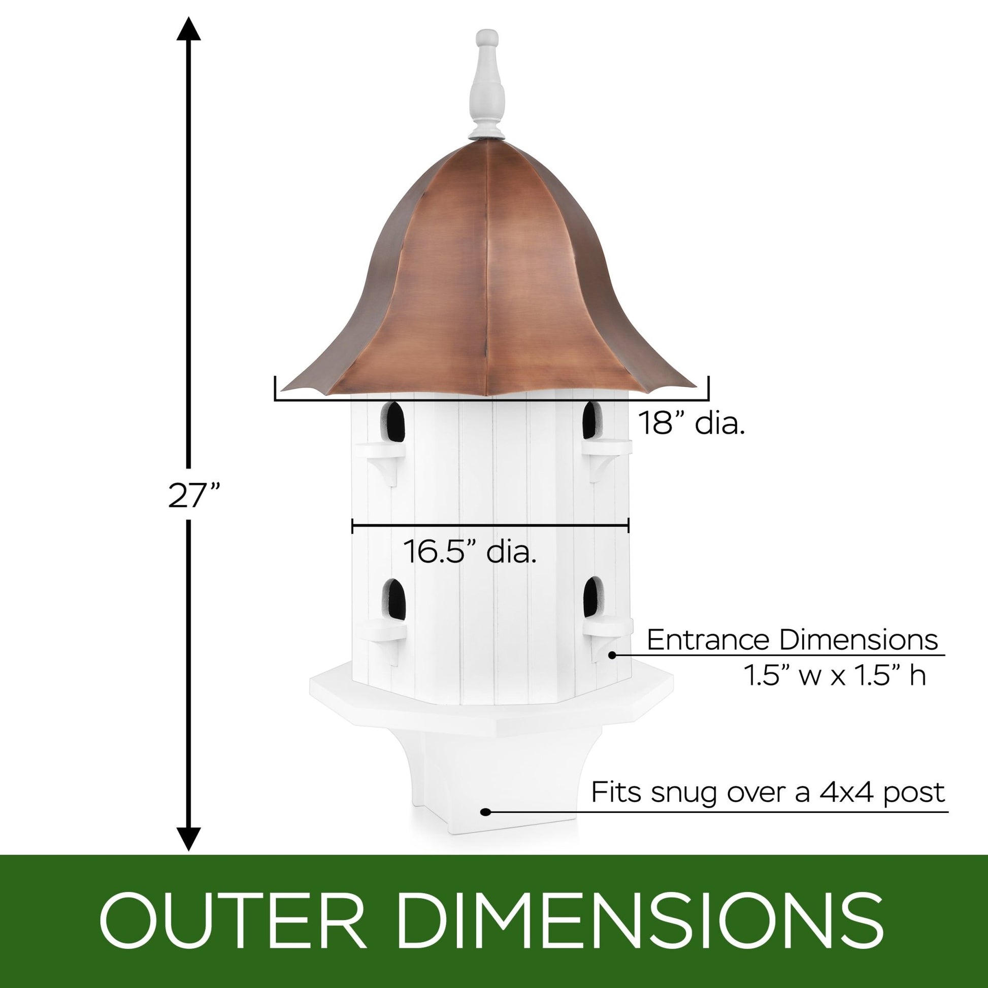 Dovecote Manor Bird House – Copper Roof - Good Directions